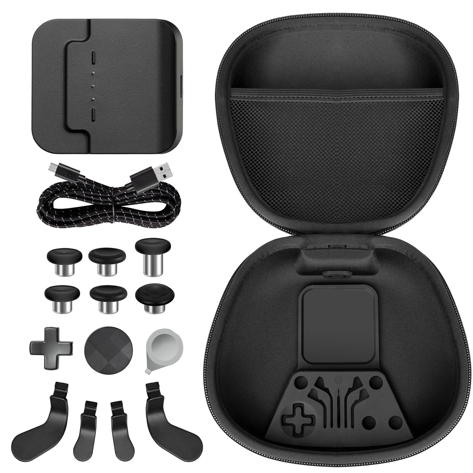 Component Pack for Xbox Elite Wireless Controller Series 2 ,Includes 1 Carrying Case 1 Controller power cord 1 Dock, 4 Paddles, 2 DPads,6 Thumbsticks,1Tool, for Xbox One Elite Series 2 （black）
