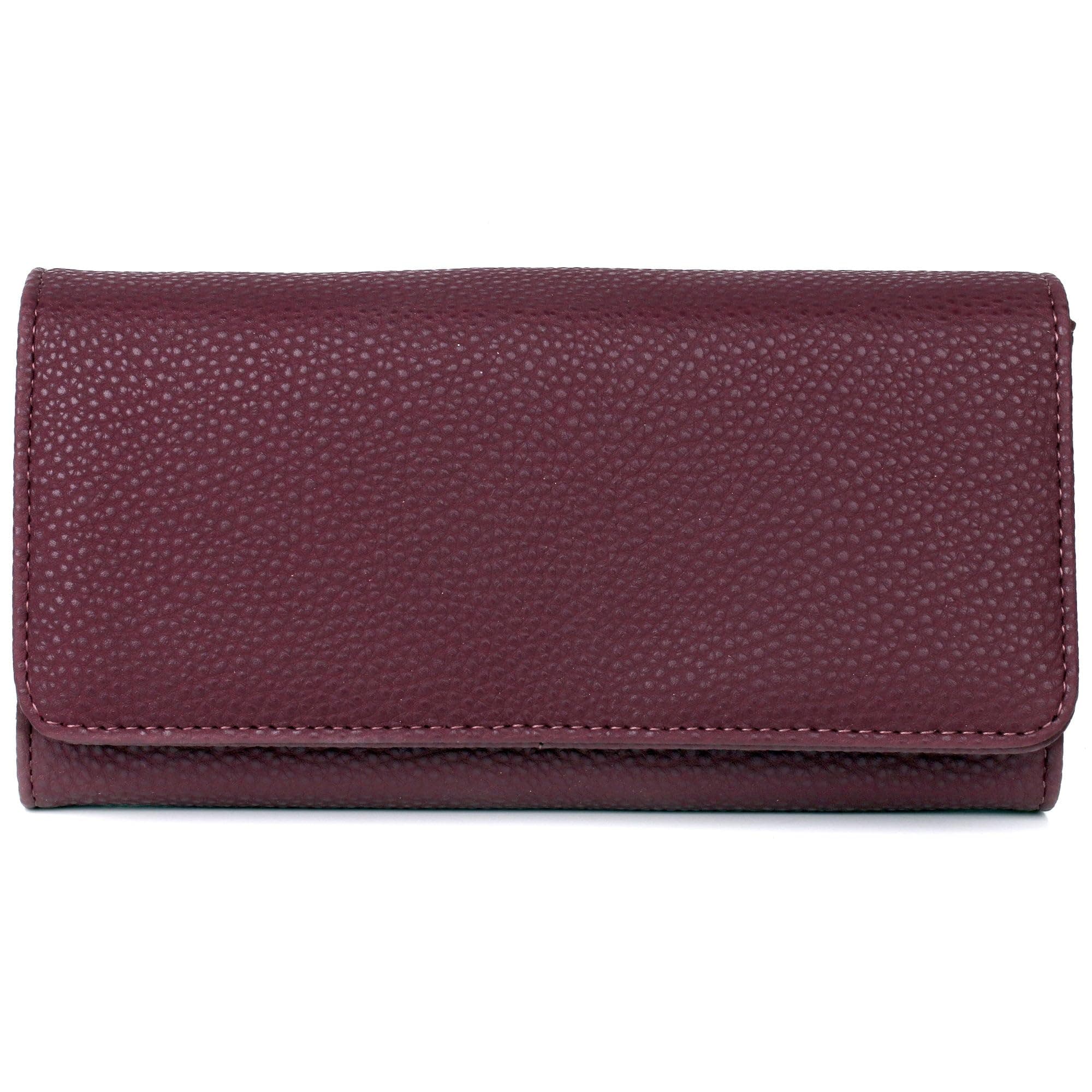 Julia Buxton Solid Pebble Vegan Leather Bianca, Merlot