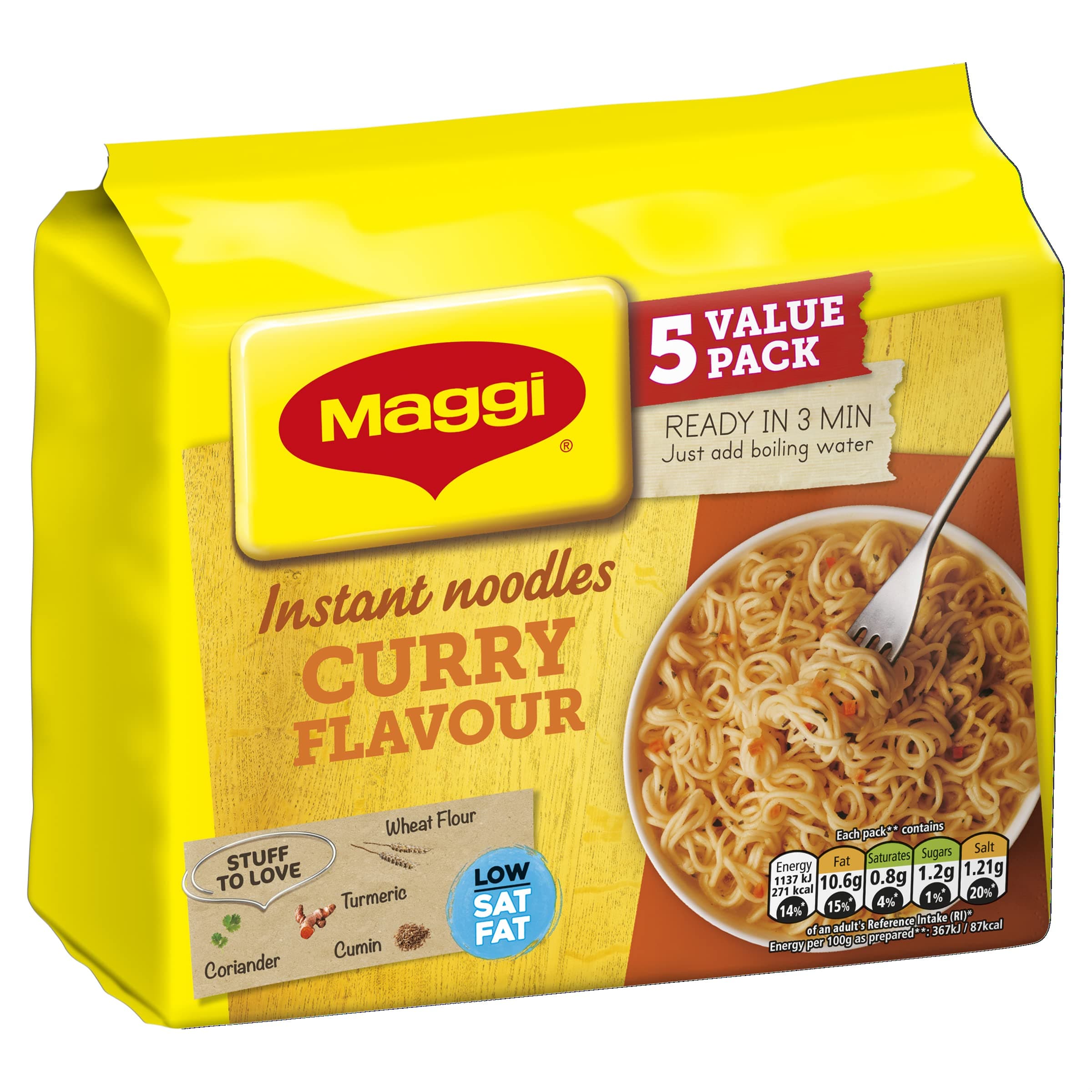 3 Minute Curry Noodles 5 per pack, 295g
