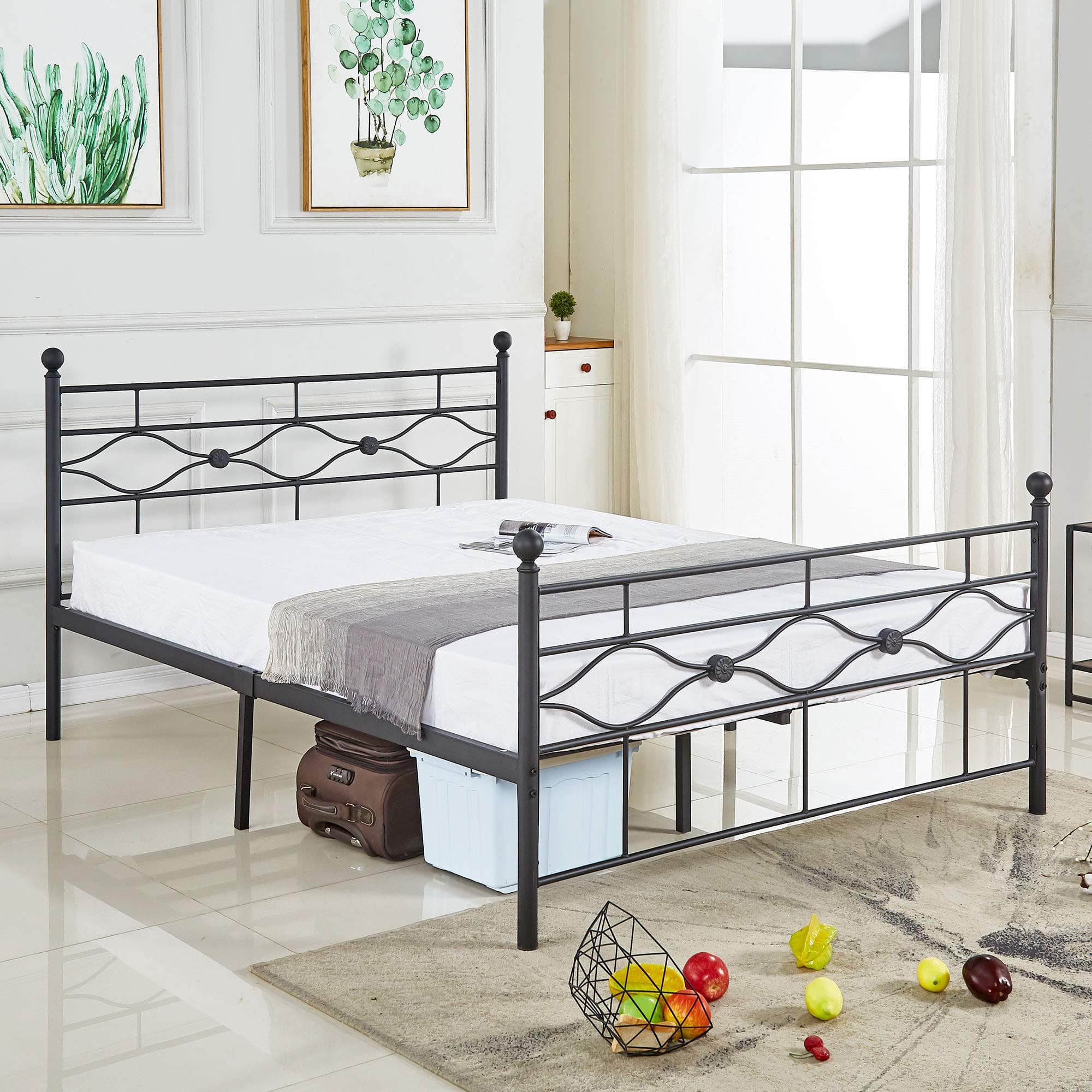 Tatub Beds Frame Twin, Queen, Black