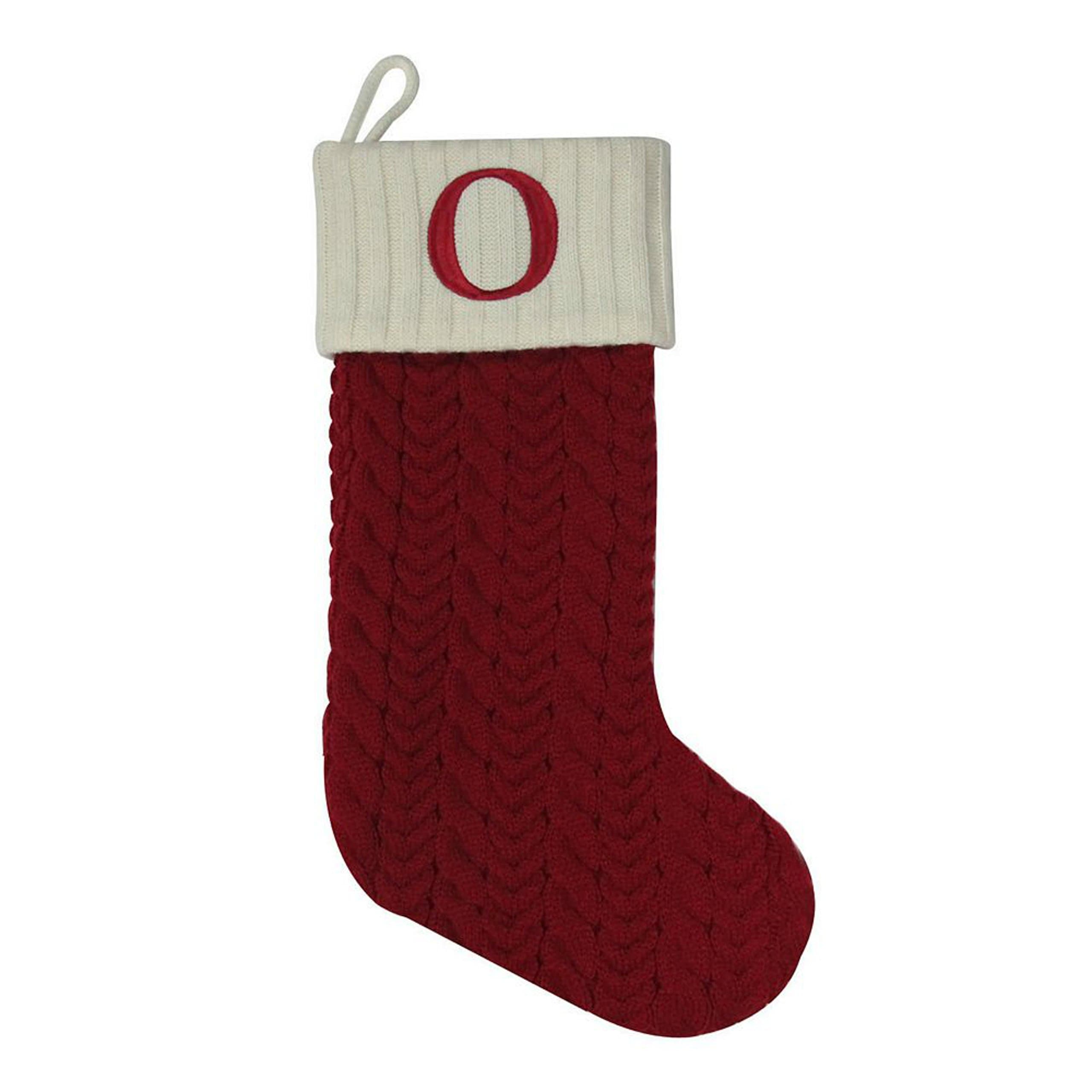 St. Nicholas Square 21-in. Initial Stocking sock " O " CHRISTMAS, Red, 21"