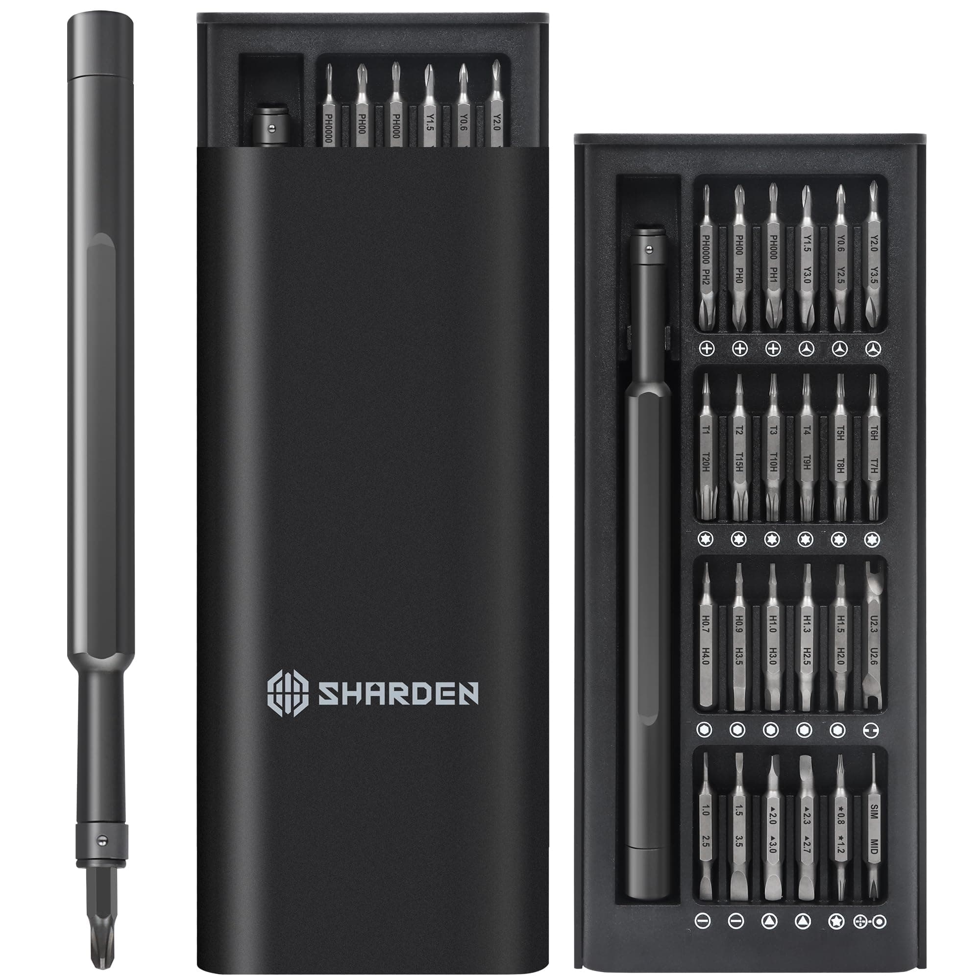 SHARDEN 49 in 1 Precision Screwdriver Set, Small Screwdriver Set with Torx, Pentalobe, Tri-wing, Mini Repair Tool Kit for PC, Laptop, MacBook, Computer, iPhone, PS5, Watch, Glasses, Electronic
