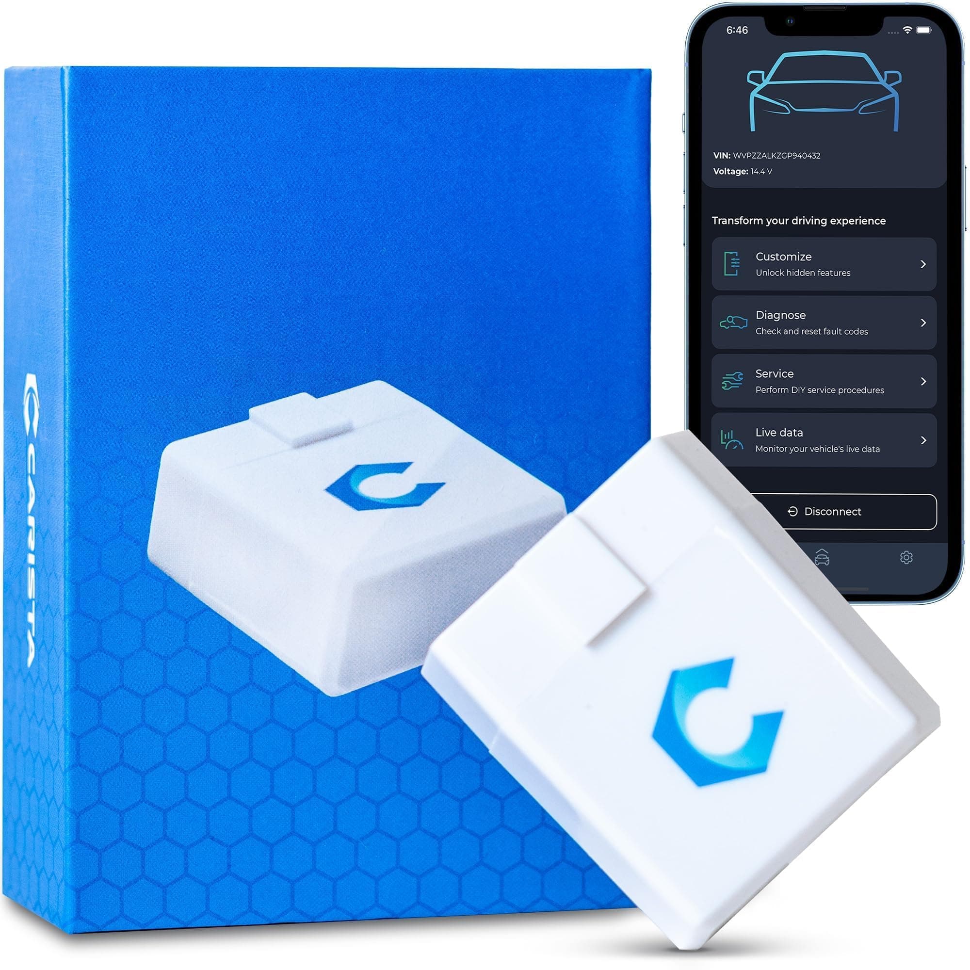OBD - Bluetooth OBD2 Scanner - Car Scanner Diagnostic Tool and Code Reader with Access to Diagnostics, Customizations, Service Tools, and Live Data - Subscription Required