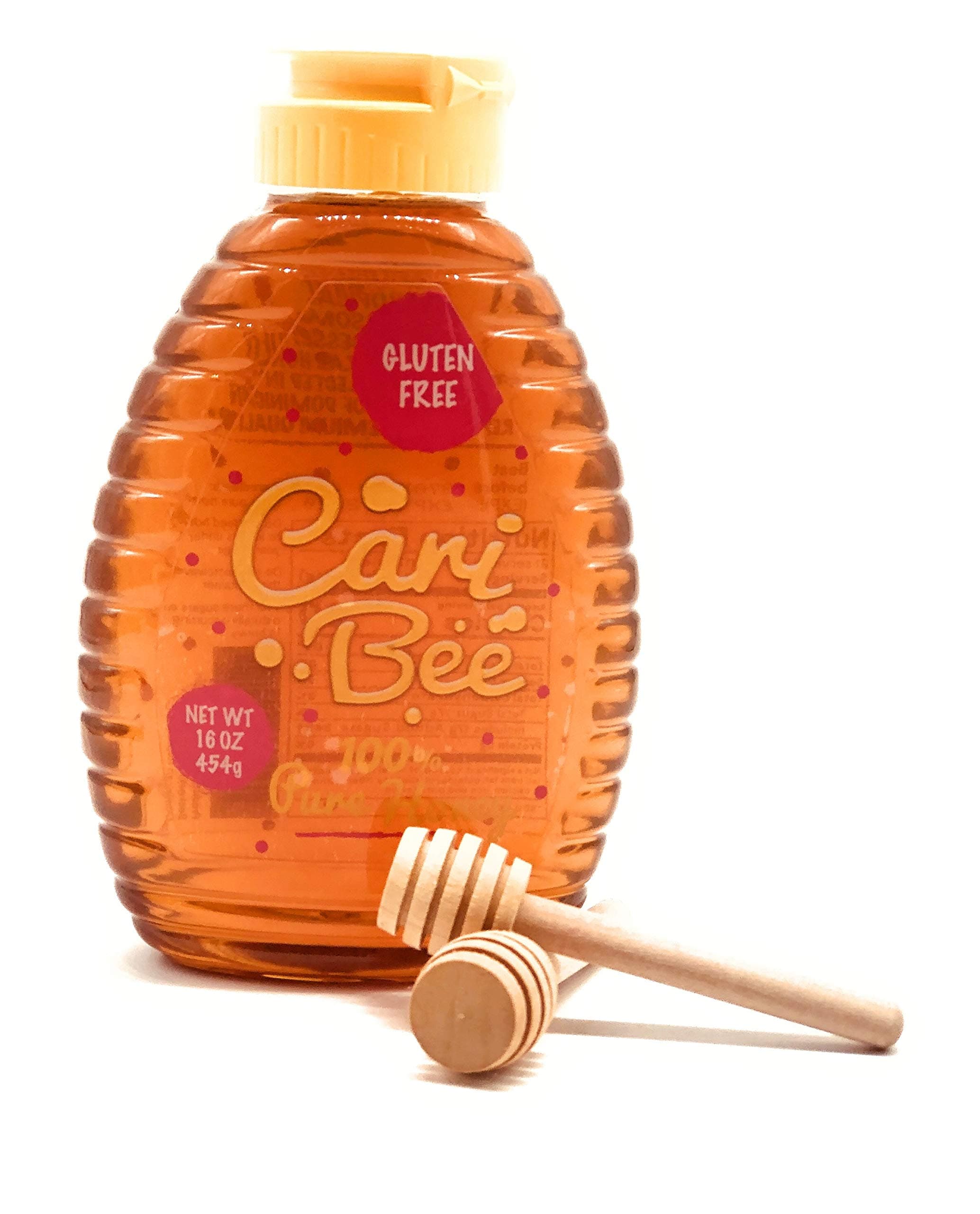 Caribee 100% Pure Raw Honey Unprocessed & Unpasteurized Bee Multiflower Squeeze Bottle 16-oz