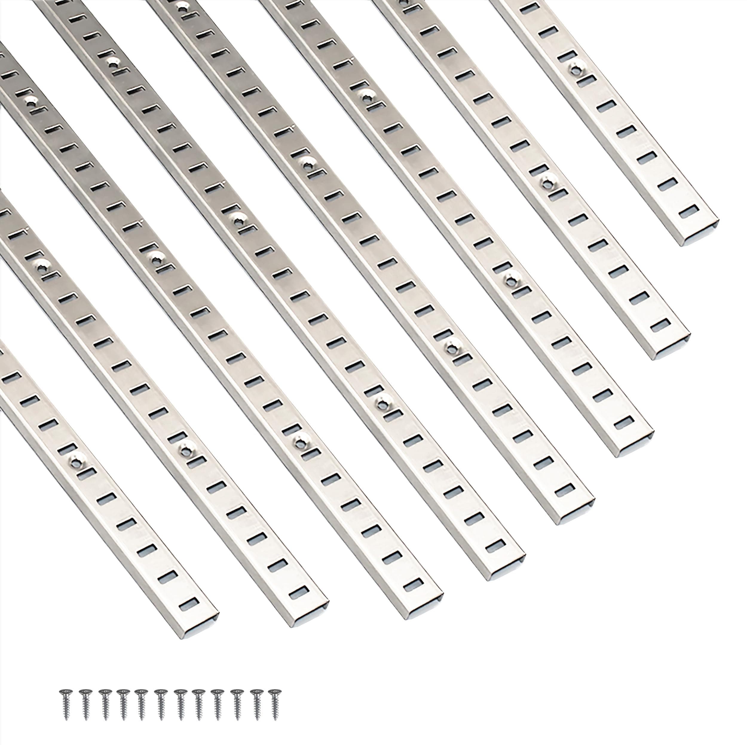 Adjustable Shelf Bracket 40 Inch 8 Pack Silver Shelf Pilaster Strips Shelf Rail Shelf Track Adjustable Wall Shelves Shelf Standards and Supports for Cabinet Closet Organization