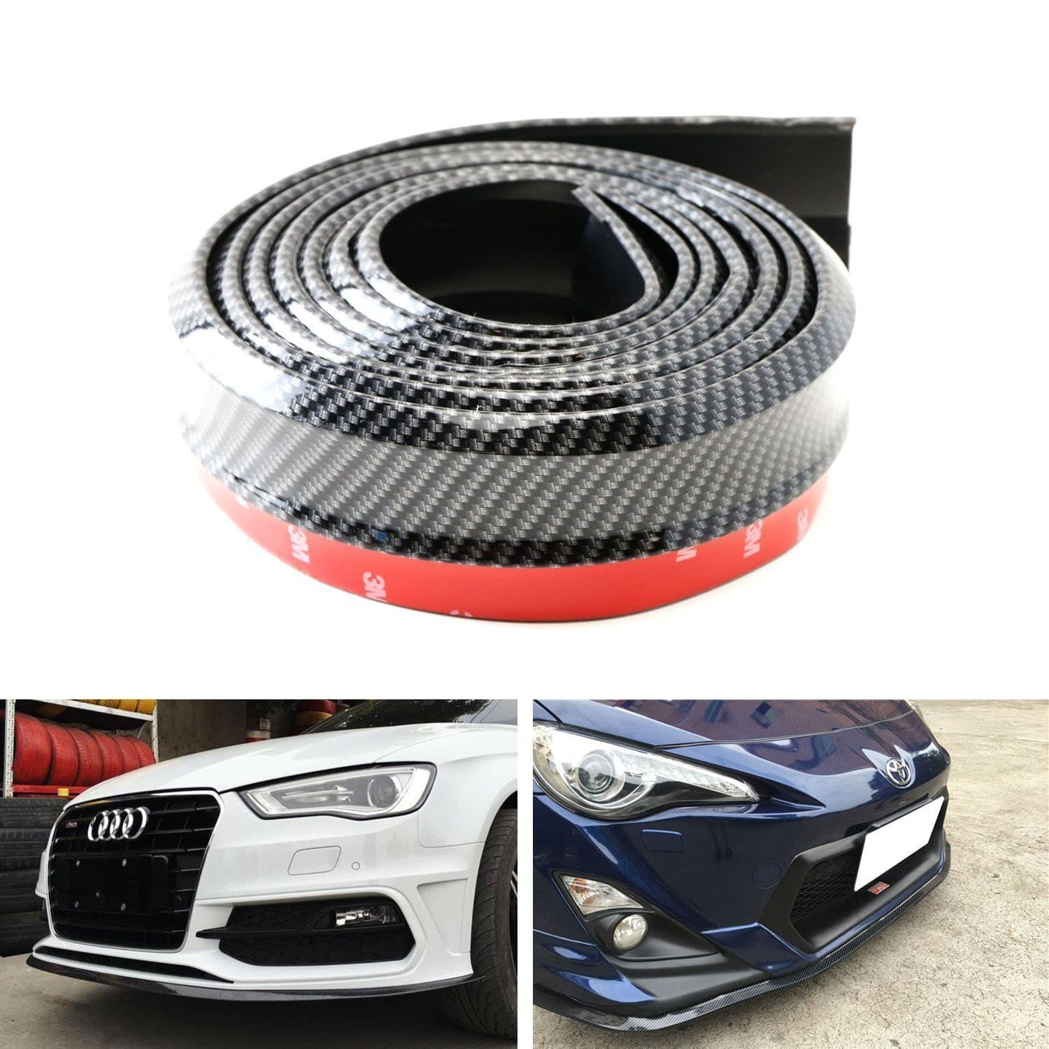 8.2 ft/250cm Universal Front Bumper Spoiler 100% EPDM Rubber Anti-scratch Lip Bumper for Cars Trucks SUV 8.2 ft/250cm (Black)