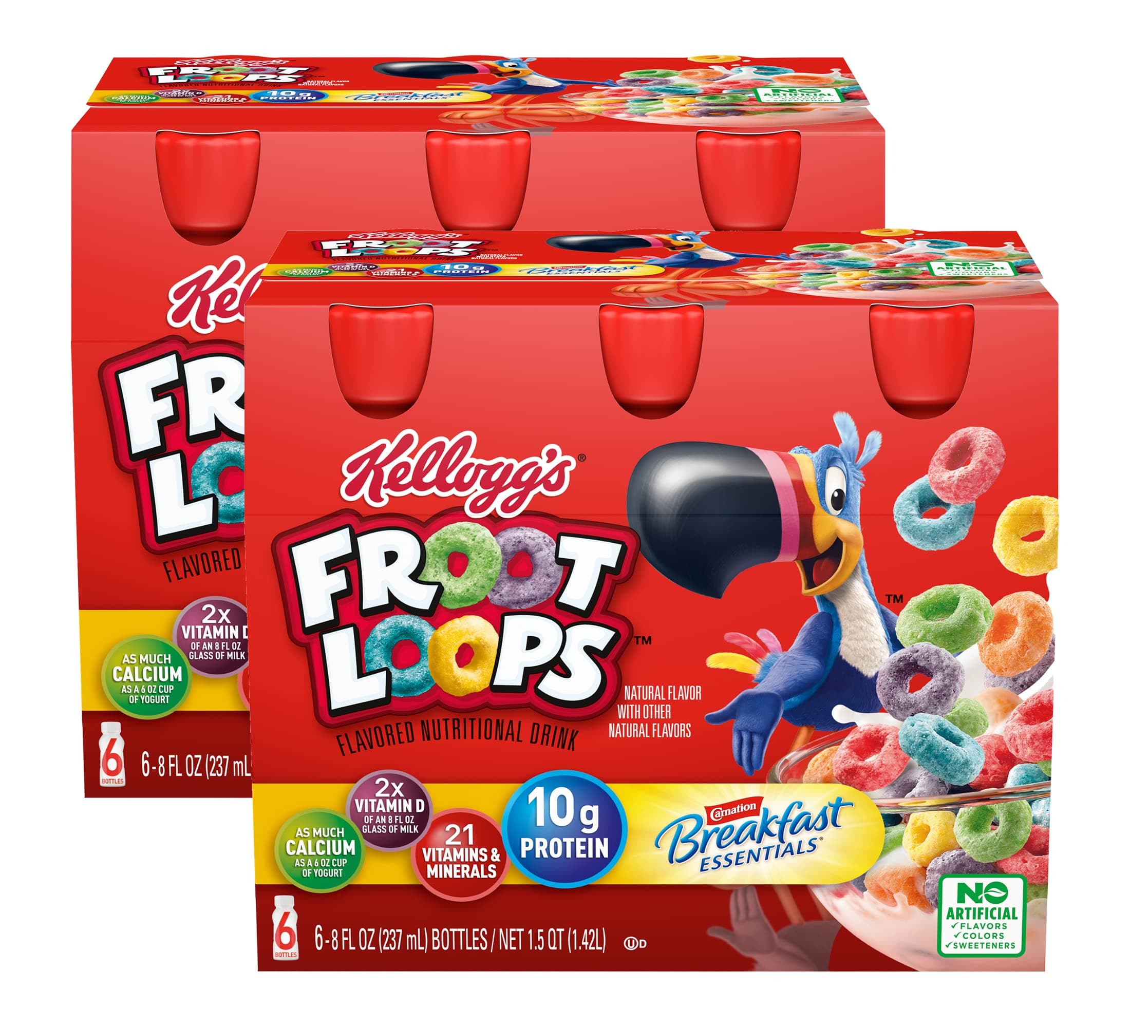 Carnation Breakfast Essentials Kellogg’s Nutritional Drink (Froot Loops, 8 Fl Oz, Pack of 2)