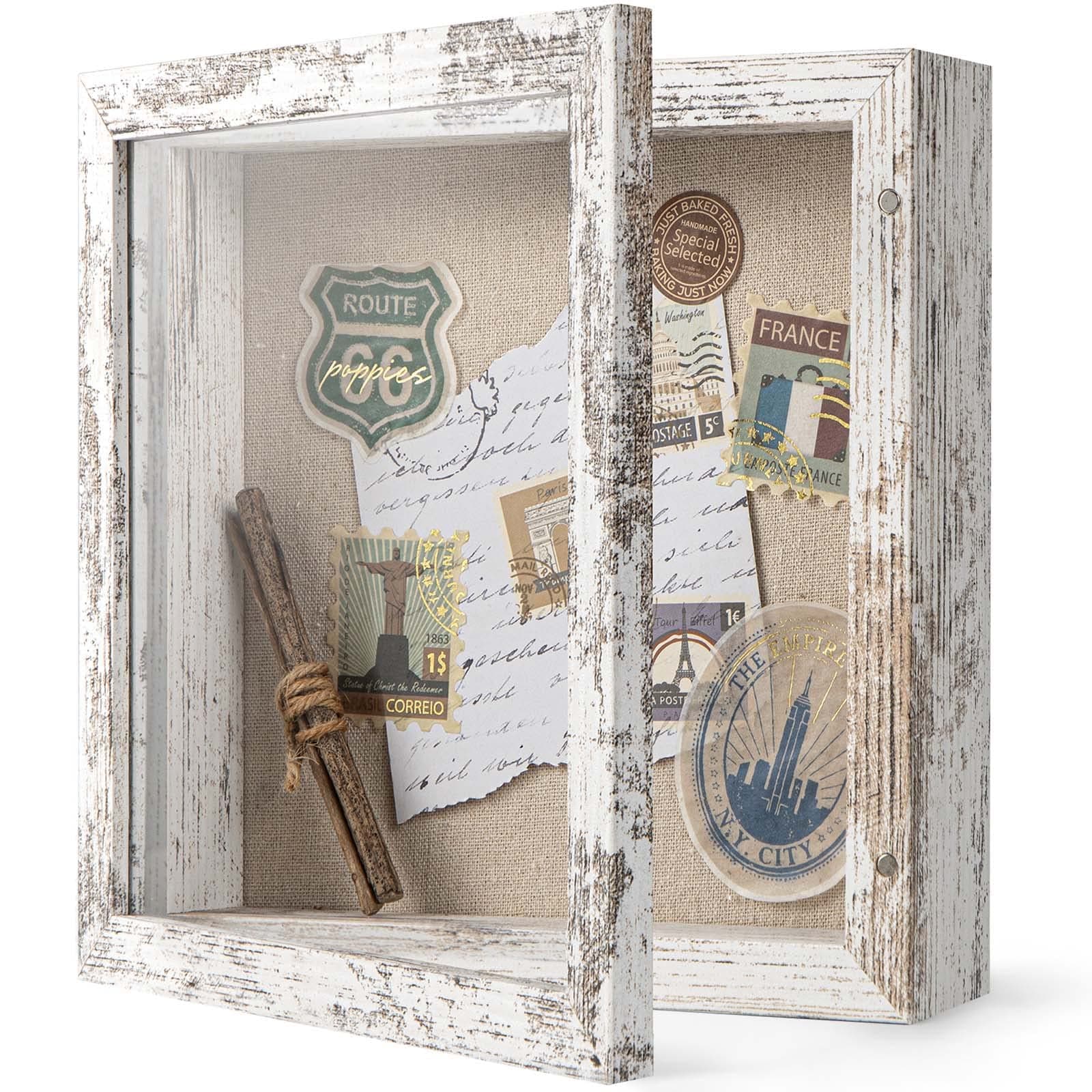 8x8 Distressed White Shadow Box