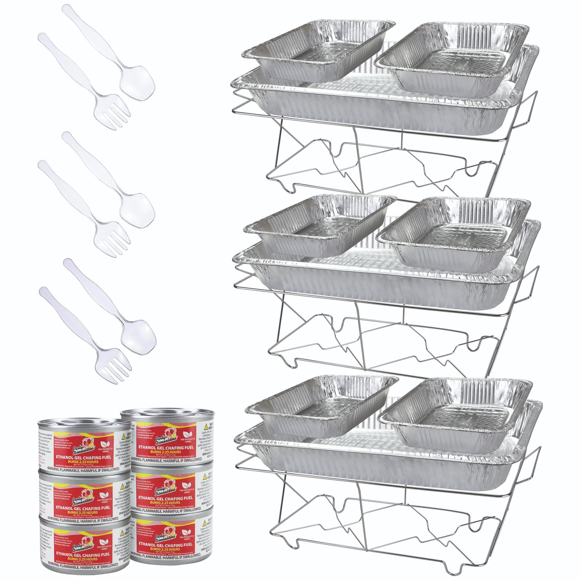 24 Chafing Dishes Piece Party Serving Kit Includes Serving Utensils for All Types of Parties and Events | Disposable Party Set