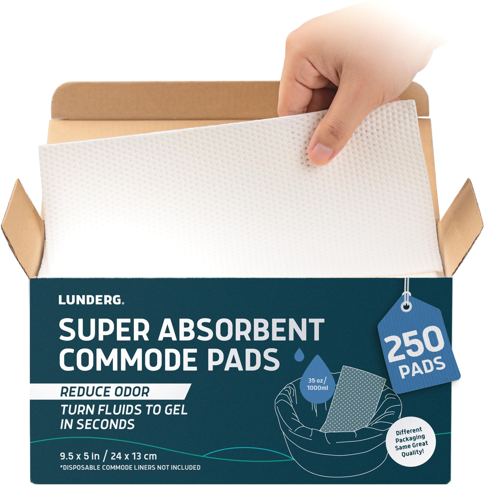 Super Absorbent Commode Pads - Medical Grade Value Pack 250 Count - for Disposable Bedside Commode Liners, Adult Chairs, Portable Buckets & Camping Toilet Bags - Unscented