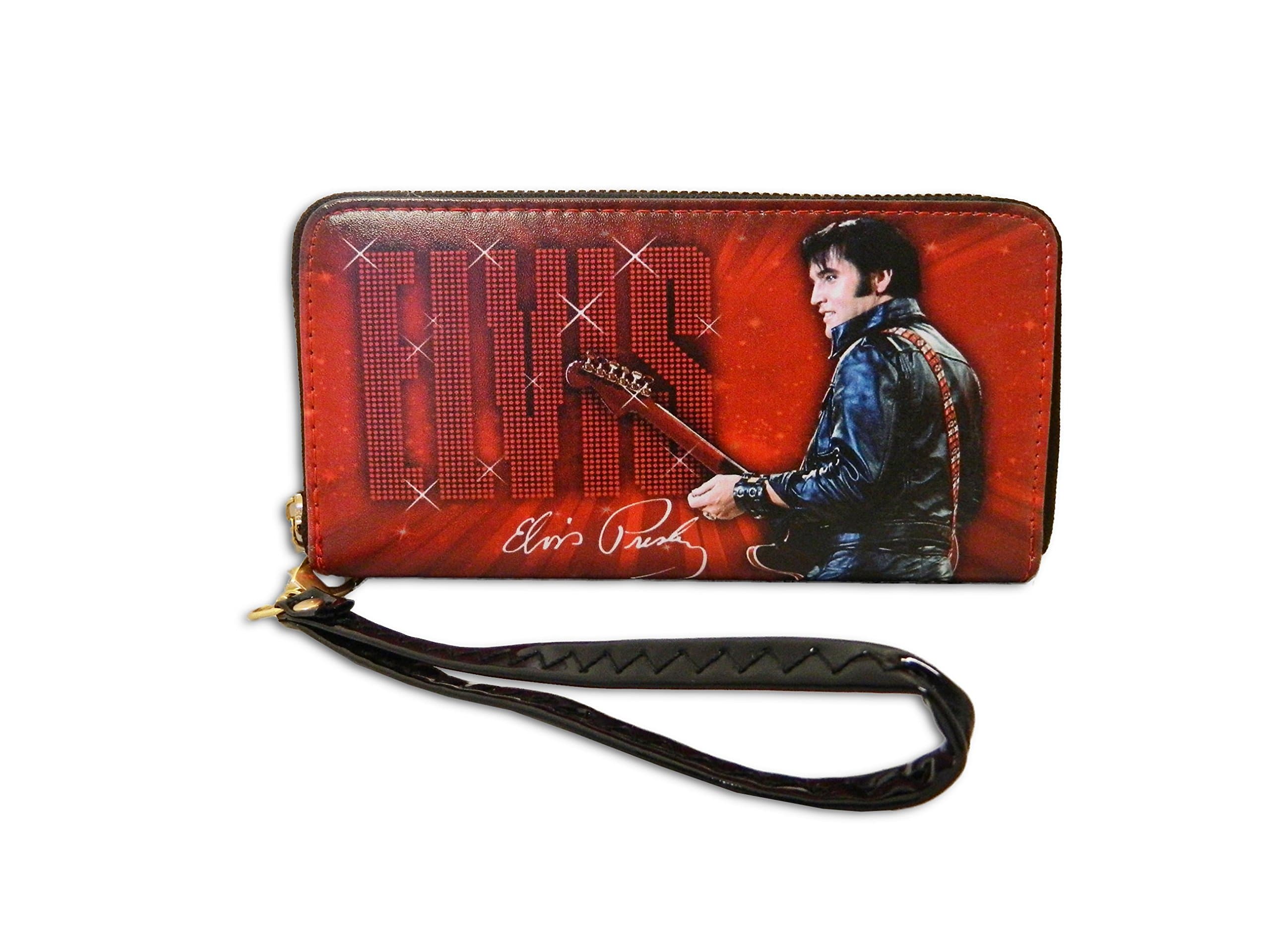 Elvis Presley ‘68 Comeback Special Zip-Around Wallet Wristlet – Iconic Elvis Fan Clutch with Accordion Billfold, Card Slots & Zipper Pocket