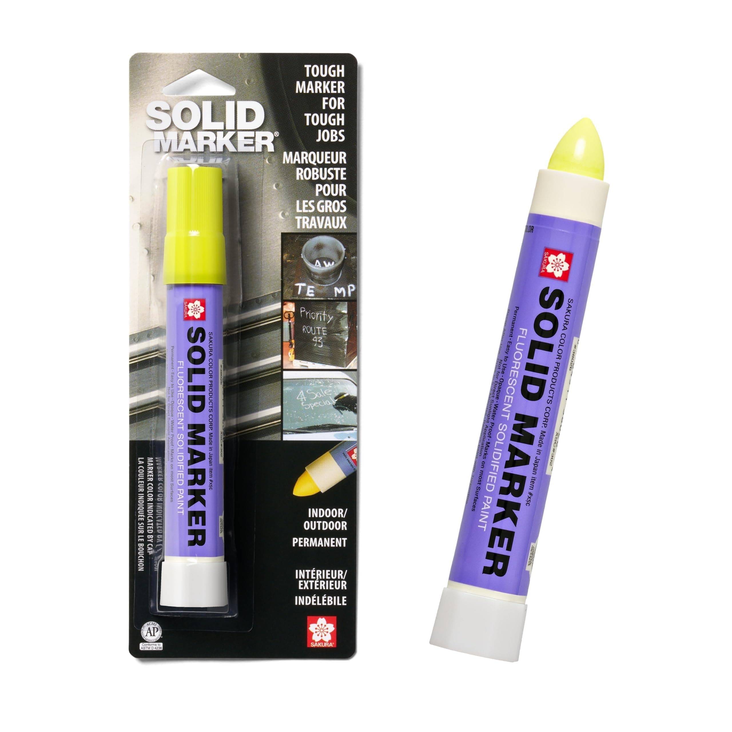 SAKURA Solid Paint Markers - Permanent Marker Paint Pens - Window, Wood, & Glass Marker - Fluorescent Yellow Paint - 1 Pack