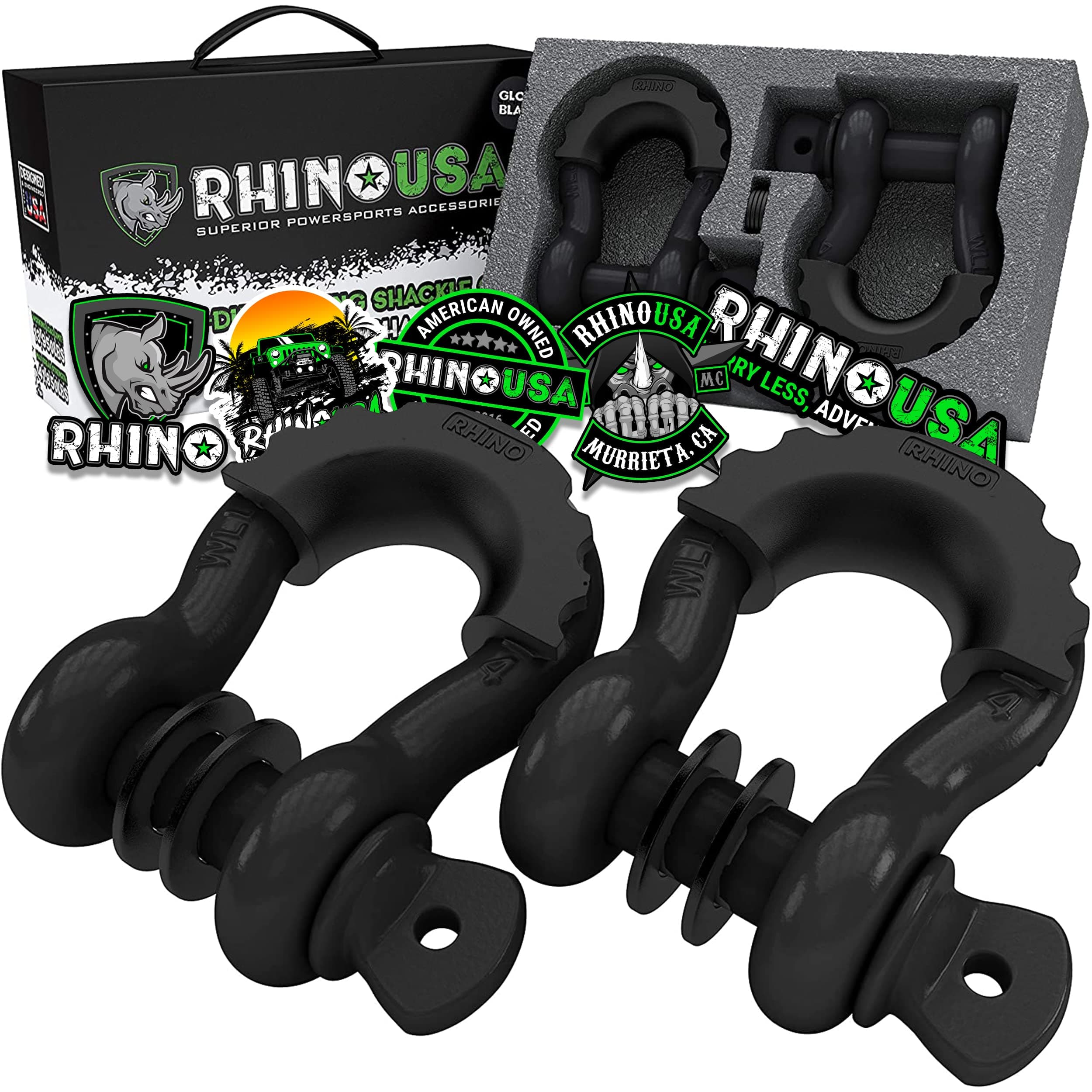 D Ring Shackle (2 Pack) 41,850lb Break Strength – 3/4” Shackle with 7/8 Pin for use with Tow Strap, Winch, Off-Road Jeep Truck Vehicle Recovery, Best Offroad Towing Accessories (Gloss)…
