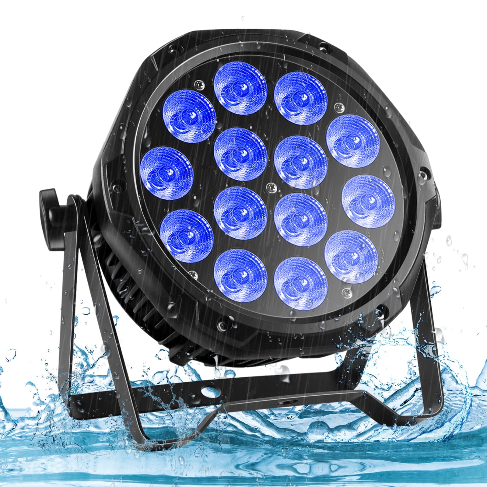 14LED Par Lights Outdoor Waterproof RGBW 4-in-1 Stage Light, 210W Wash Par Can Light, DMX Control Strobe Effect for DJ, Church, Wedding, Outdoor Event, Halloween, Christmas, Club, Wedding, Bars