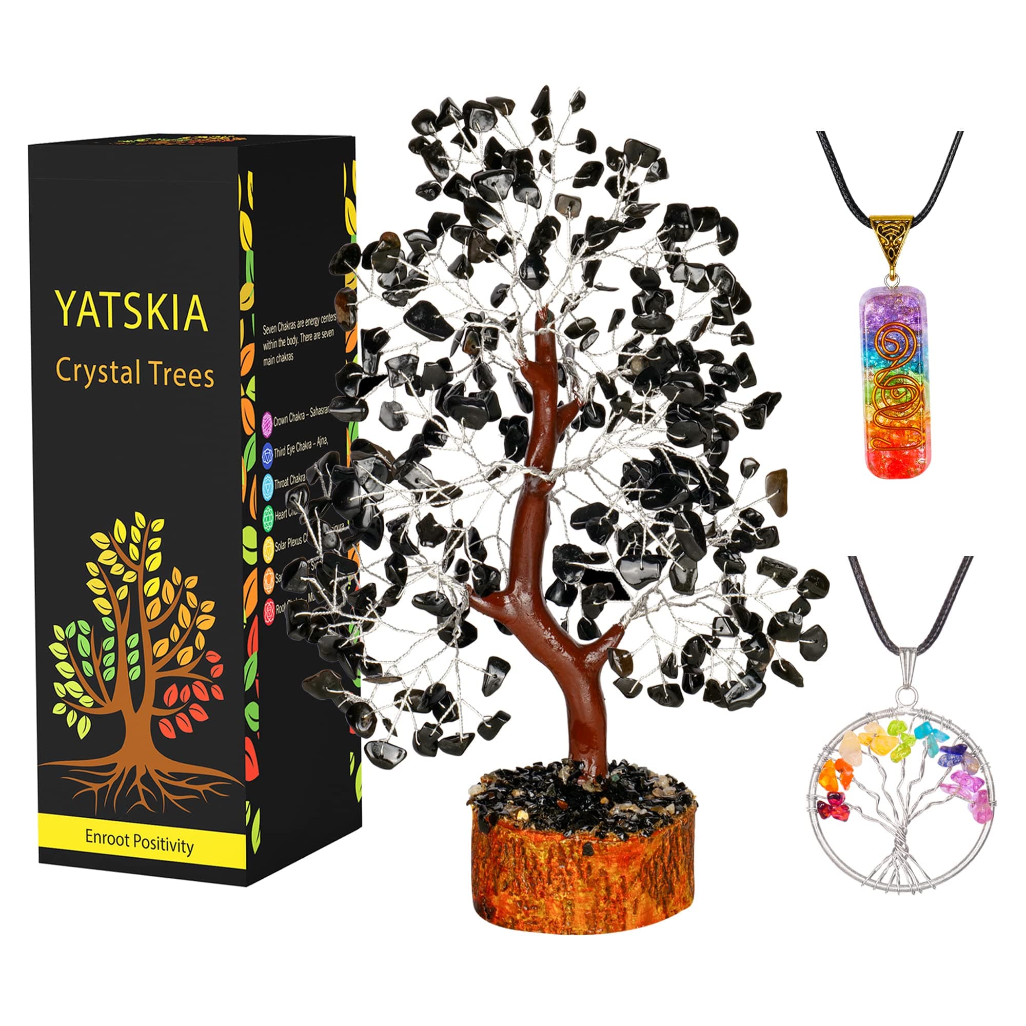 Black Tourmaline Gemstone Tree - Crystal Tree, Chakra Tree - Crystal Tree of Life, Gem Tree, Bonsai Tree, Tree of Life Decor, Feng Shui Tree, Meditation Decor, Reiki Stones and Crystal, Spiritual Gift