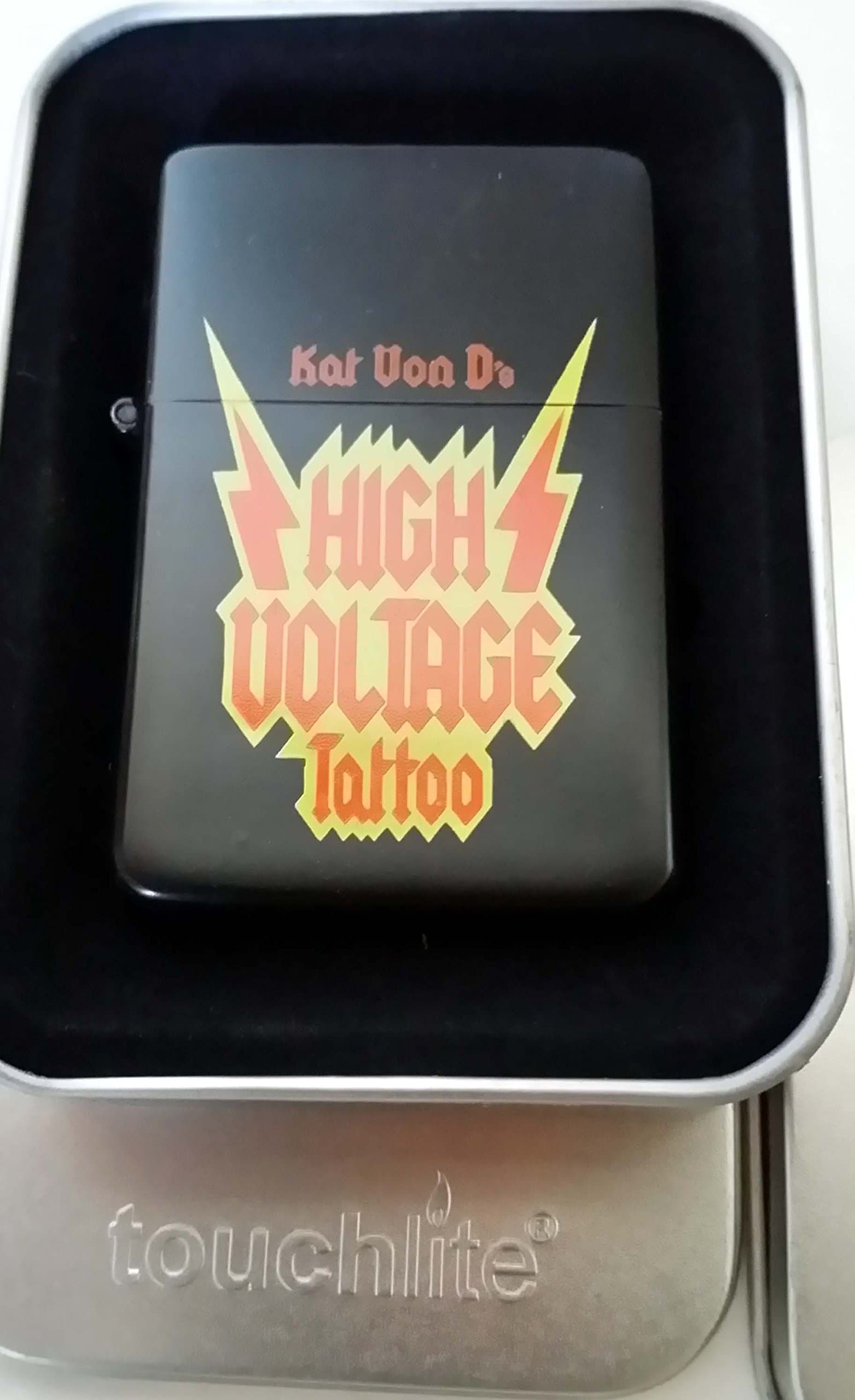 Touchlight Lighter Uses Lighter Fluid with KAT VON D's High Voltage Tattoo