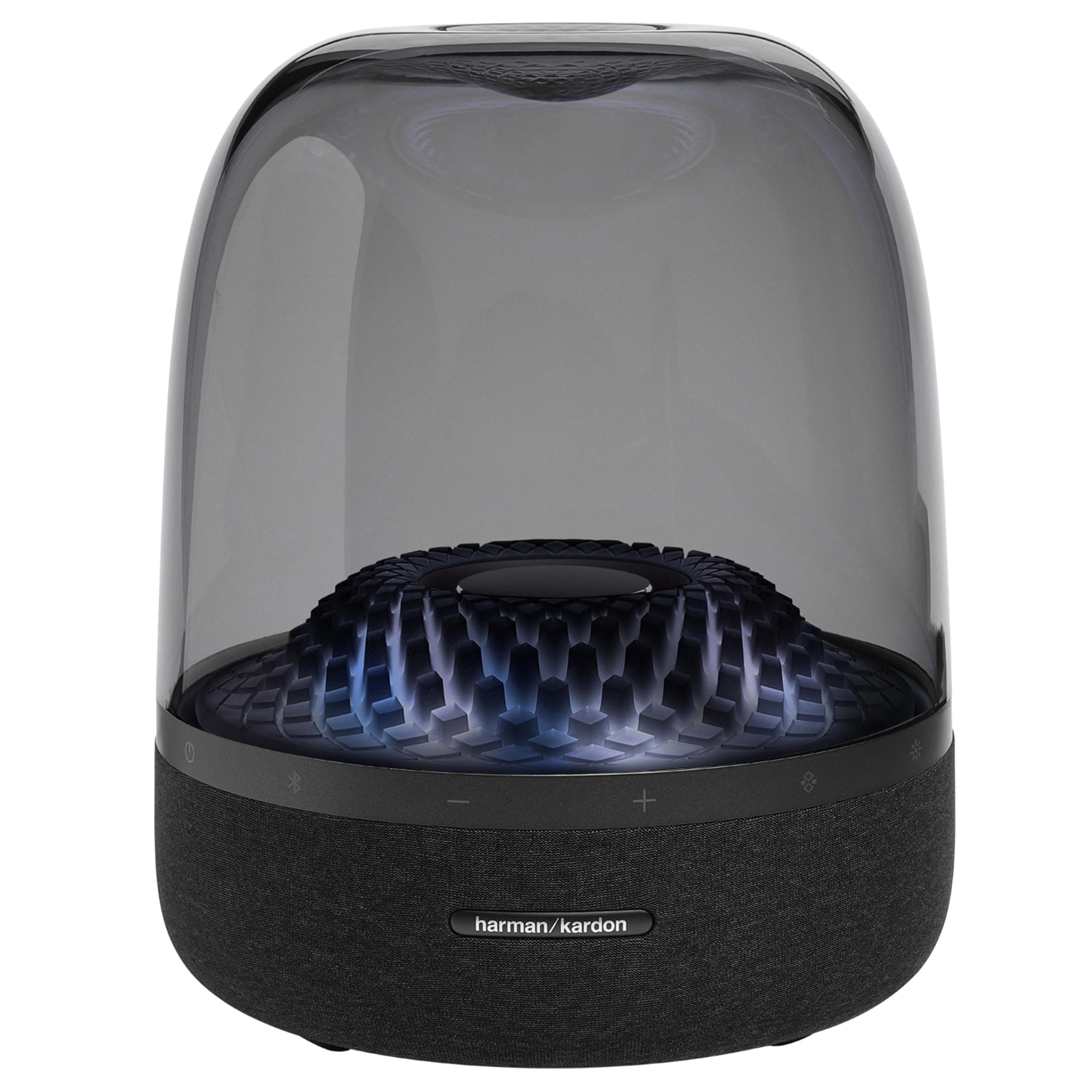 Aura Studio 4, Bluetooth Speaker with Transparent Dome and Theme Light Game, Elegant Design and Extraordinary 360° Sound, Black, EU Plug (Type C)