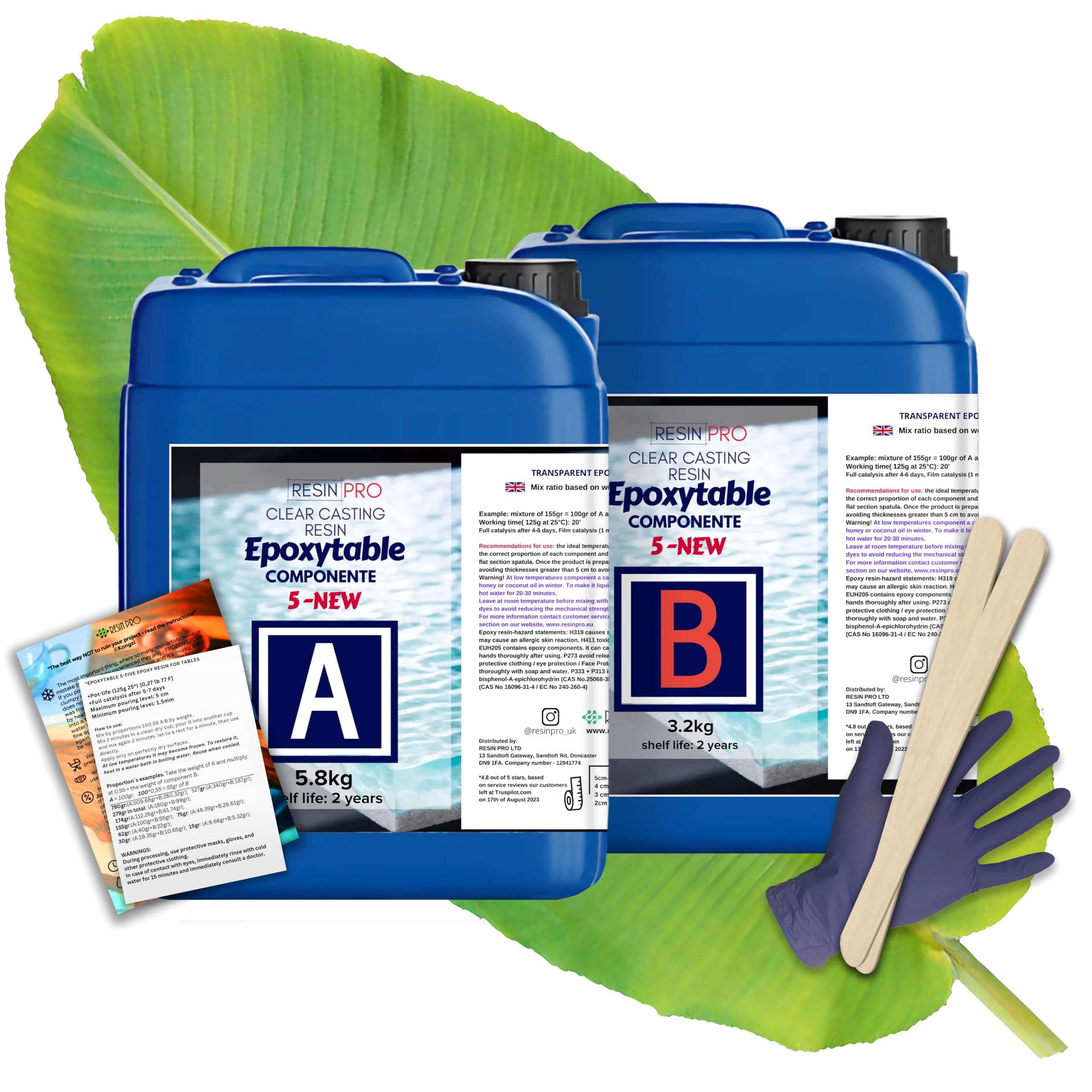 9 Kg Epoxy Resin Epoxytable Five Ideal for creating River Table, Furniture, Clear Casting, Countertops 5 cm, Jewellery and Artistic Creations, Non-toxic Certified, Technical Assistance in English