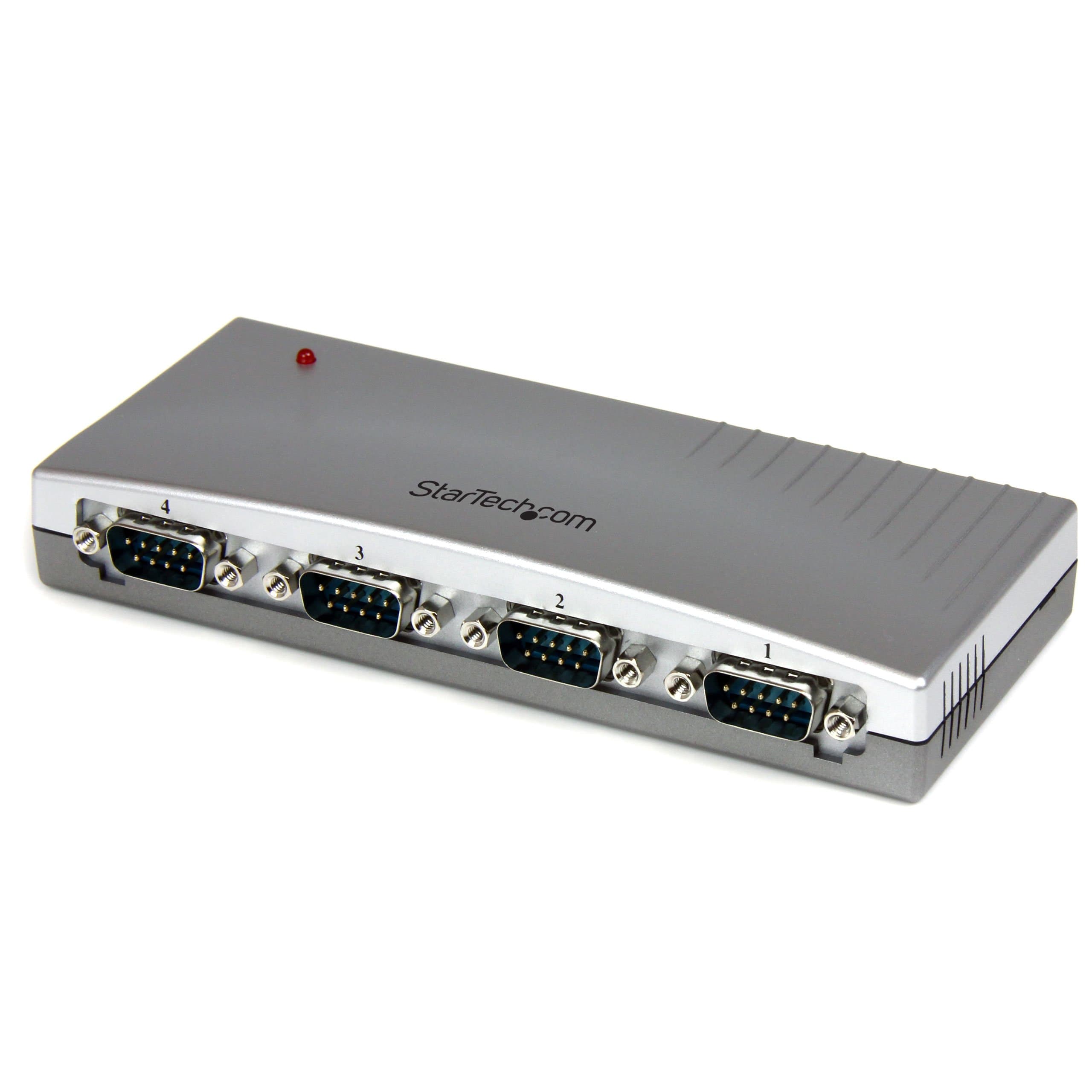 StarTech.com 4 Port USB to Serial RS232 Adapter - DB9M - RS232 Extension - Serial to USB, TAA (ICUSB2324)