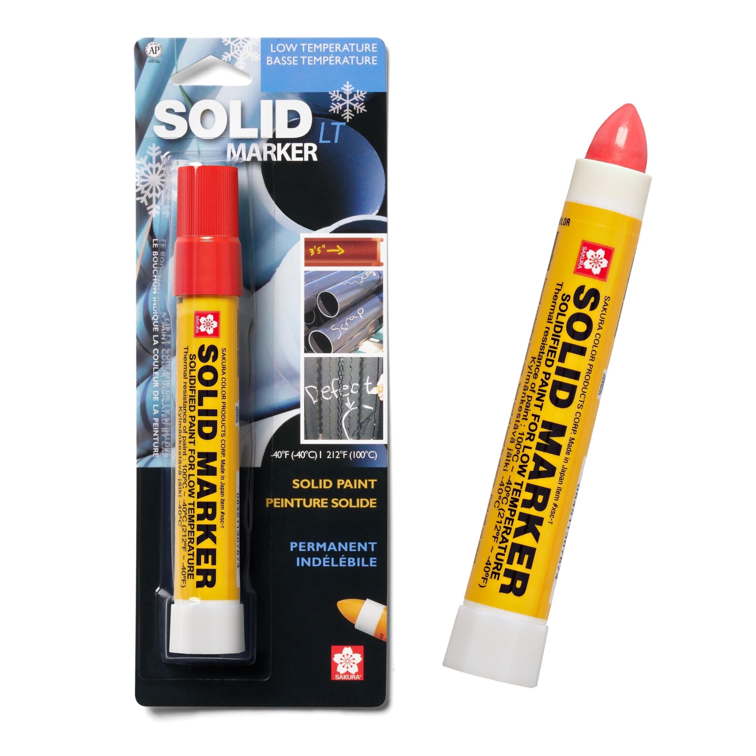 SAKURA Solid Paint Markers with Twist Up Tip - Low Temperature Permanent Marker Pens - Window, Wood, & Glass Marker - Red Paint - 1 Pack