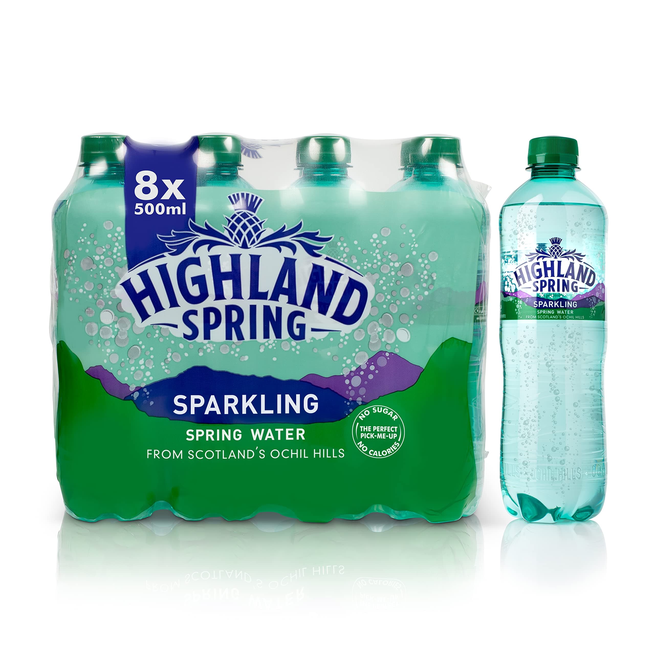 Highland Spring Sparkling Water, 8x500ml