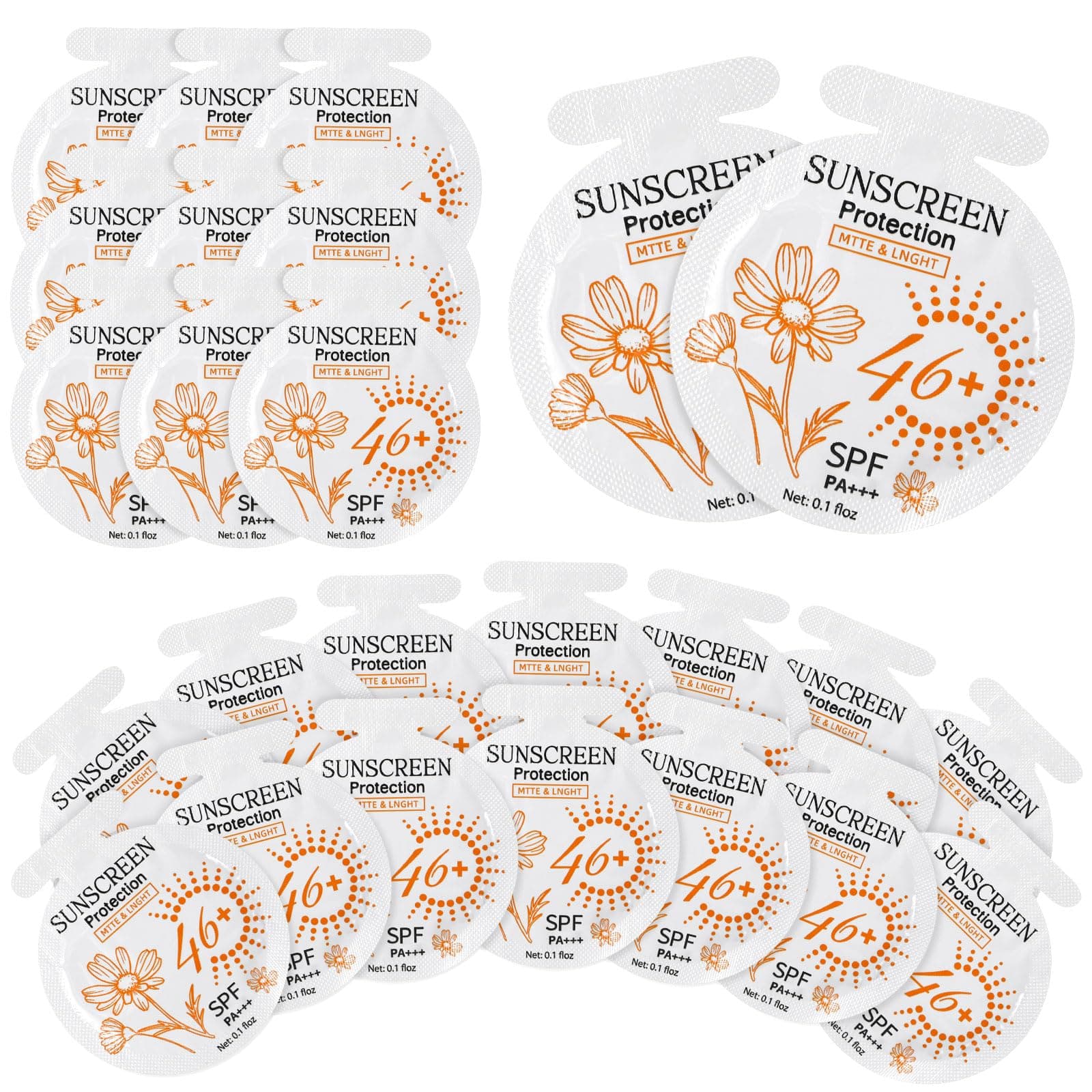 50 Pcs Sunscreen Bulk Mini Travel Size Sunscreen Packets SPF 46+ Summer Party Gifts for Women Girl