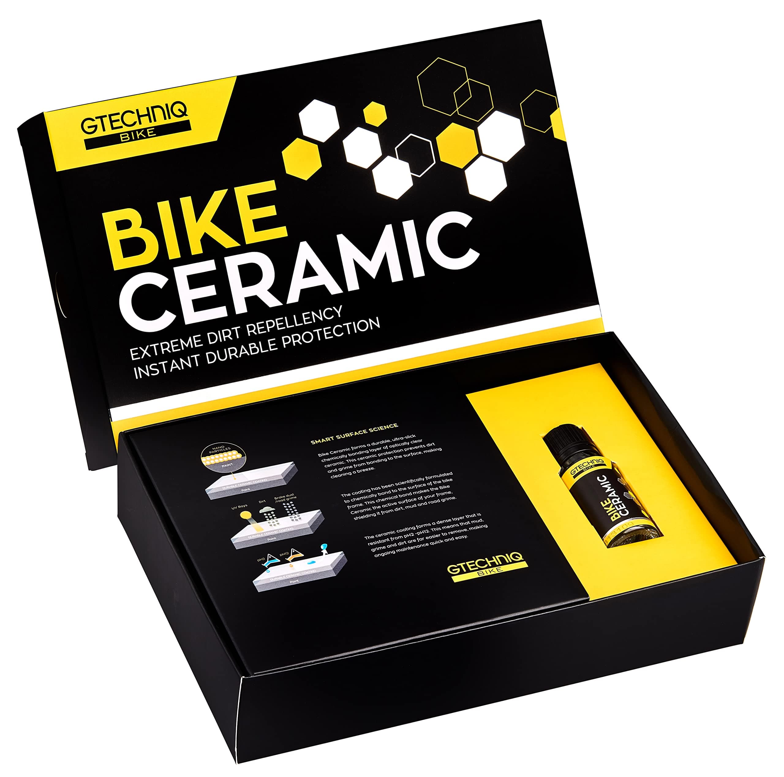 Bike Ceramic Kit, 4-Piece | Includes Frame Prep Spray, Ceramic Protector, Applicator and Microfibre Cloth, Extreme Dirt Repellent, Chemically-Bonding Coating, Up to 2 Years Protection