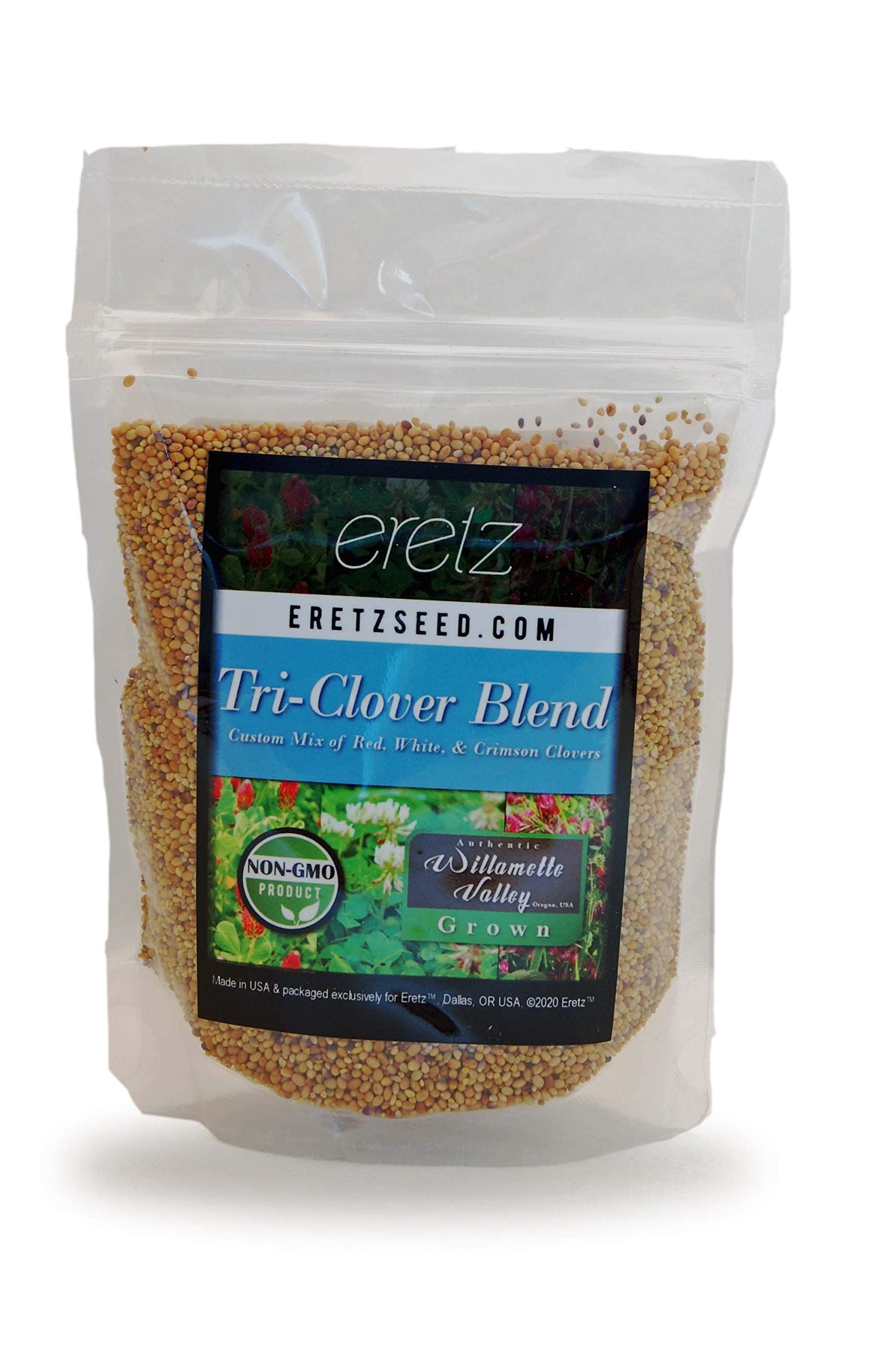 Tri-Clover by Eretz (8oz) - Choose Size! Three Part Blend of Clovers Providing Beauty, Cover, and Natural Attractant. No Coatings or Fillers, Premium Seeds Only.