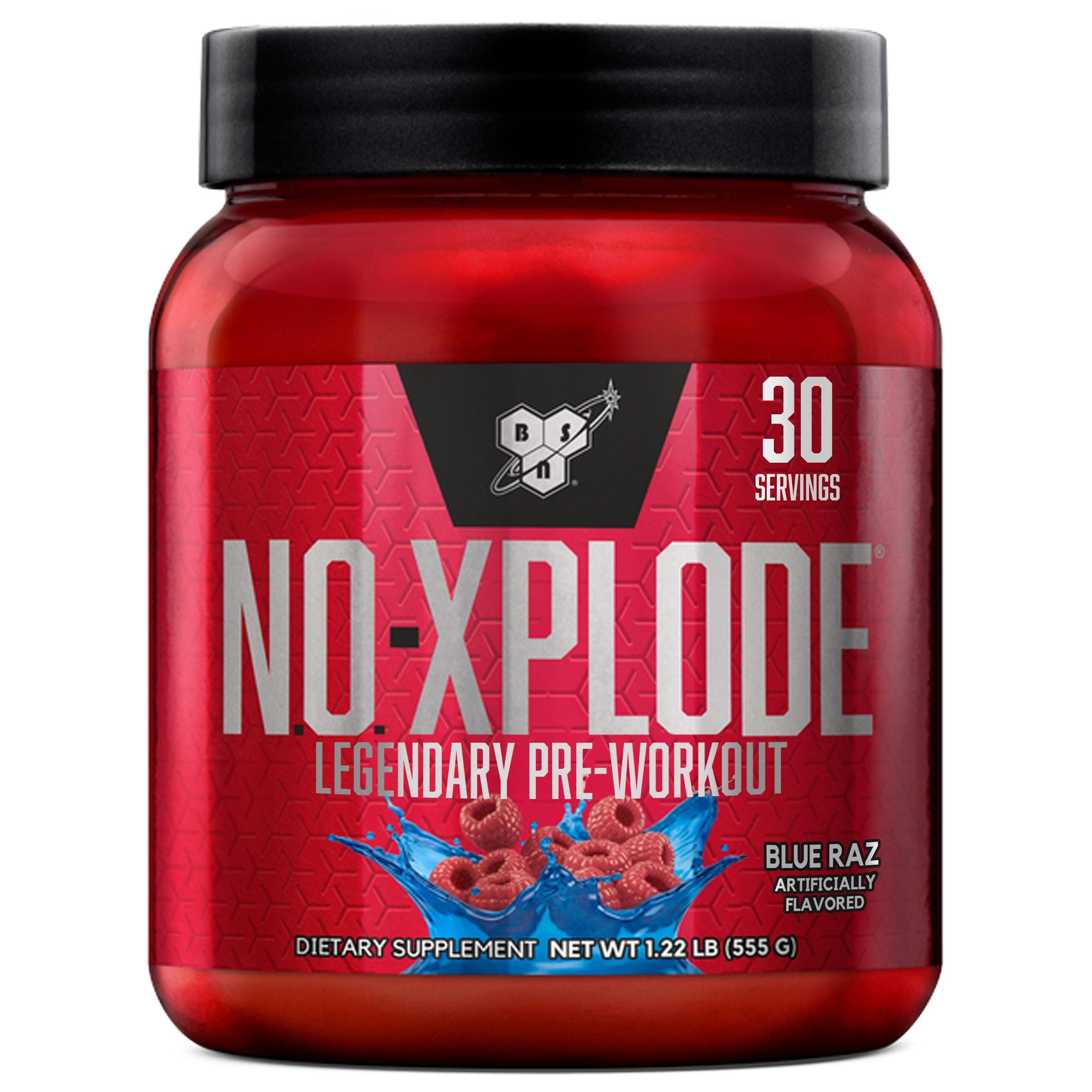 BSN N.O.-XPLODE Legendary Pre-Workout Supplement with Creatine, Beta-Alanine, and Energy,Dietary Supplement,1.22 LB, Blue Raspberry, 30 Servings