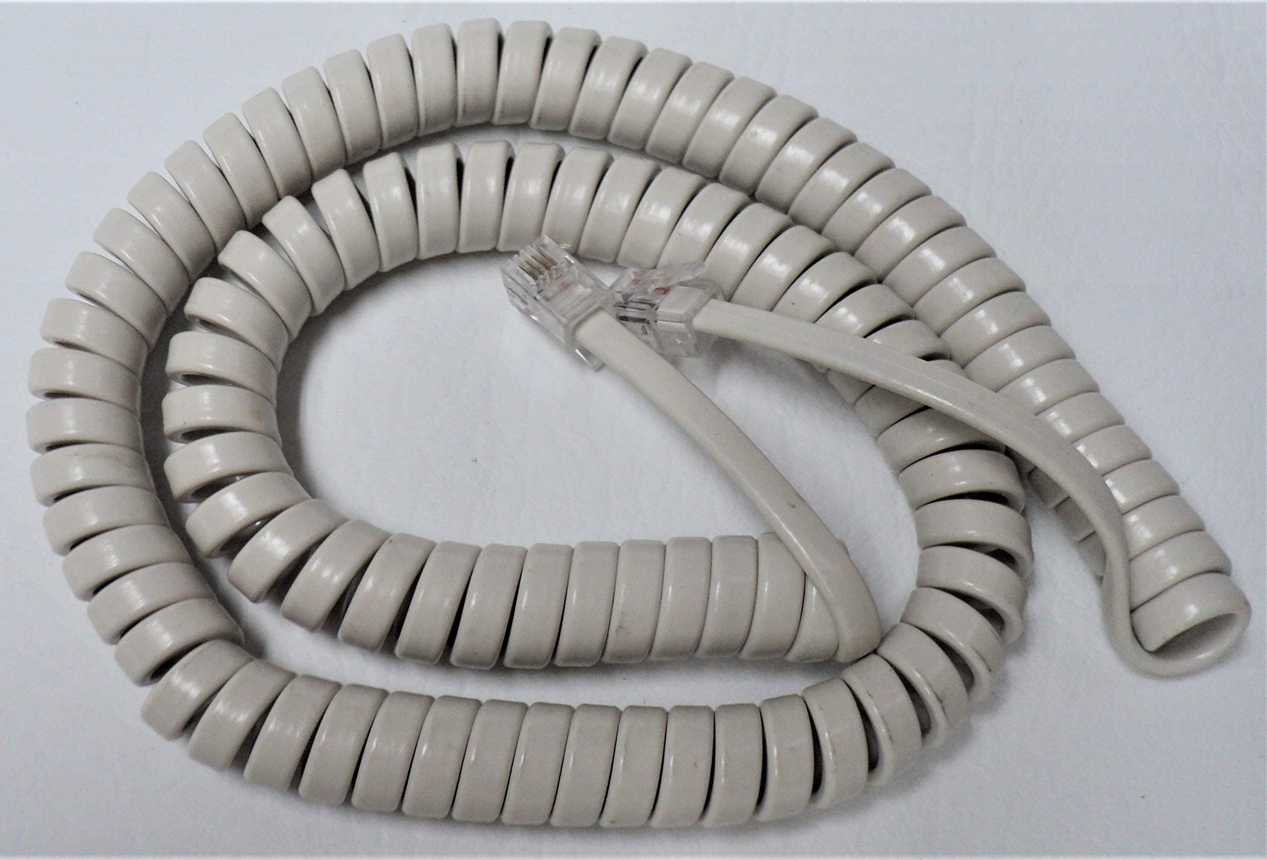 5 Pack Off White 12 Ft Handset Cord Compatible with Panasonic Phone KX T7000 TS TSC Series T7020 T7030 T2335 T2355 T2365 TS105 TS108 TS208 TSC11 TSC14 W Receiver Curly Coil Lot
