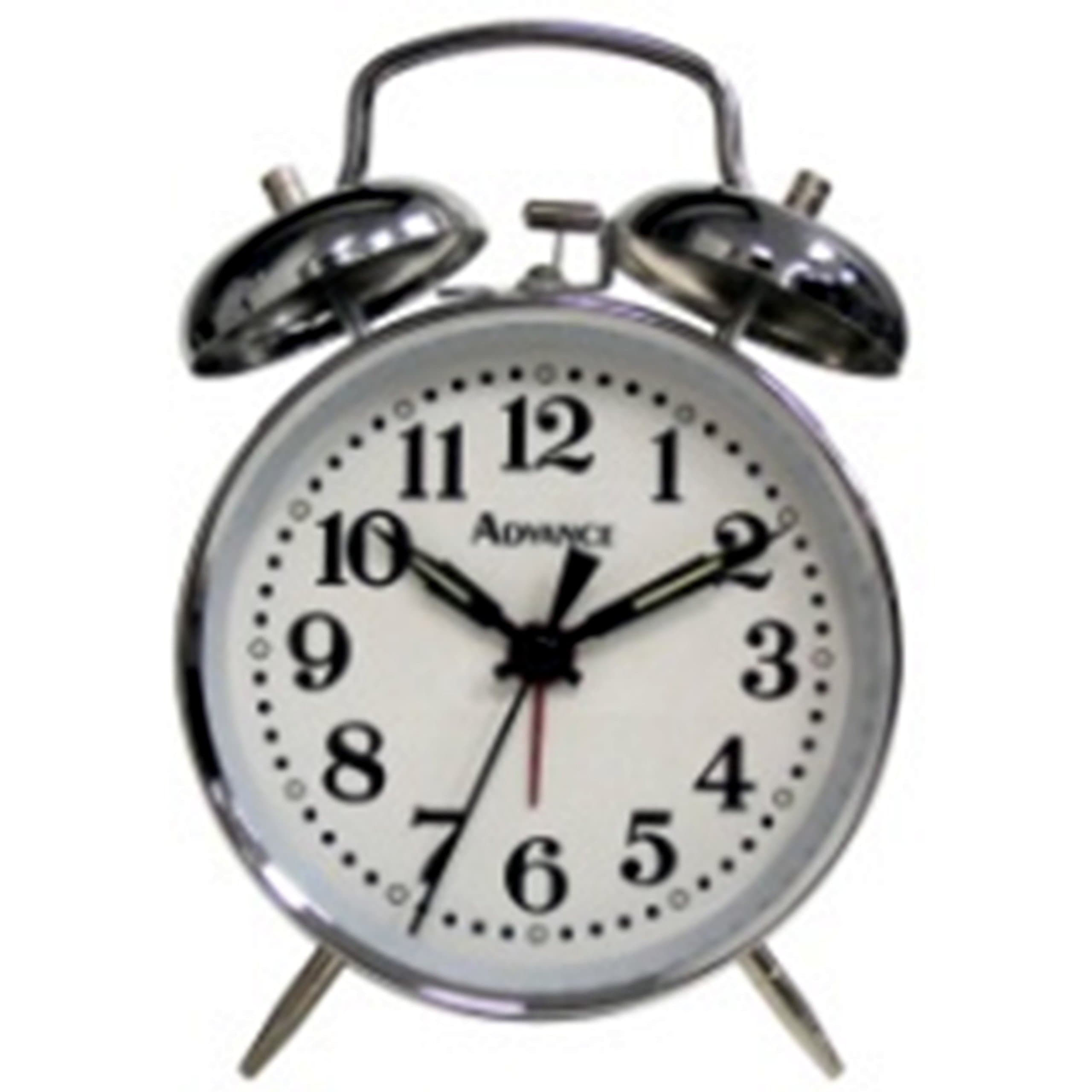Chrome Twin Bell Key Wind Alarm Clock