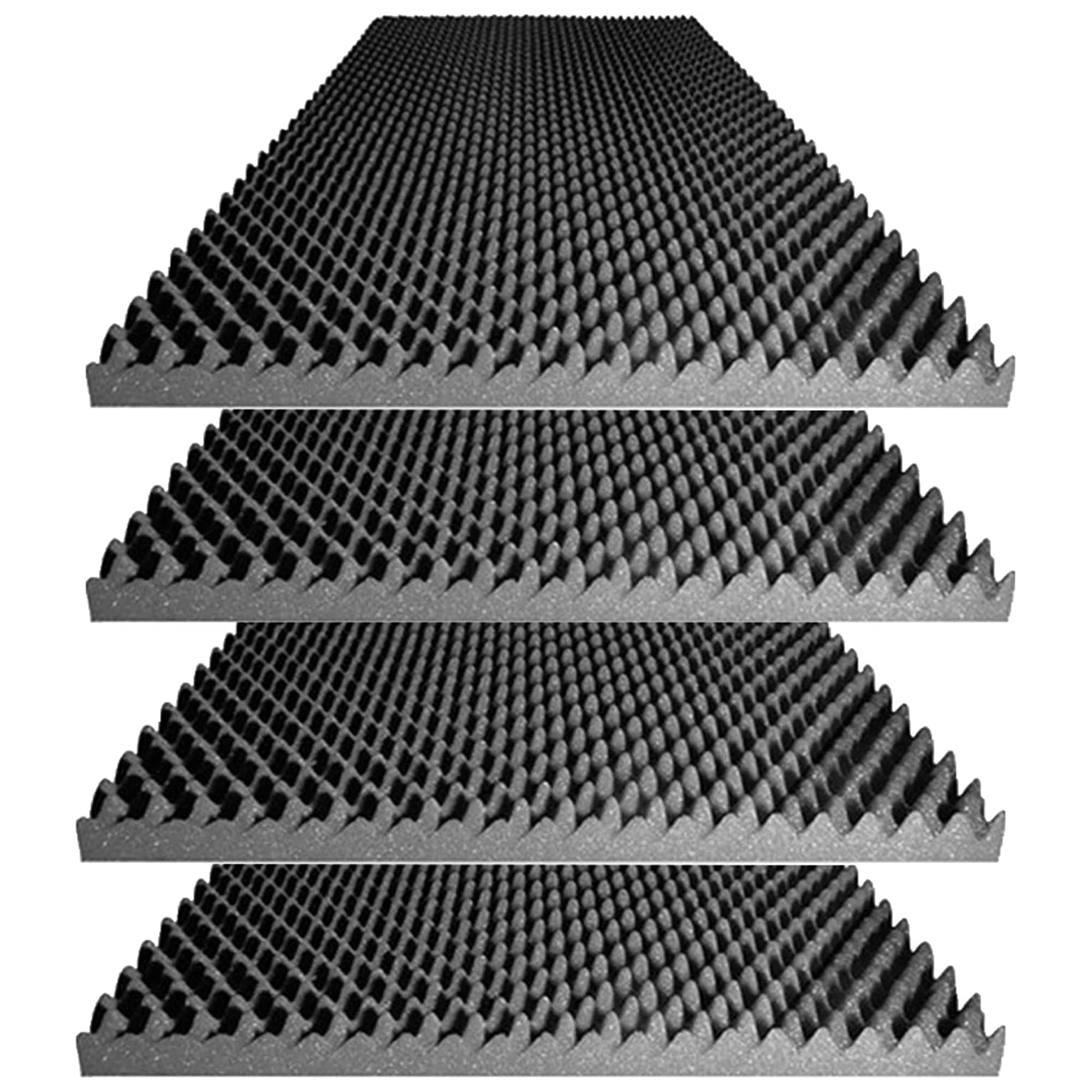 Foamily Acoustic Foam Egg Crate Panel Not Compressed - Studio Foam - Sound Panel - Sound Proof - 48" X 24" X 2.5" (4 Pack)