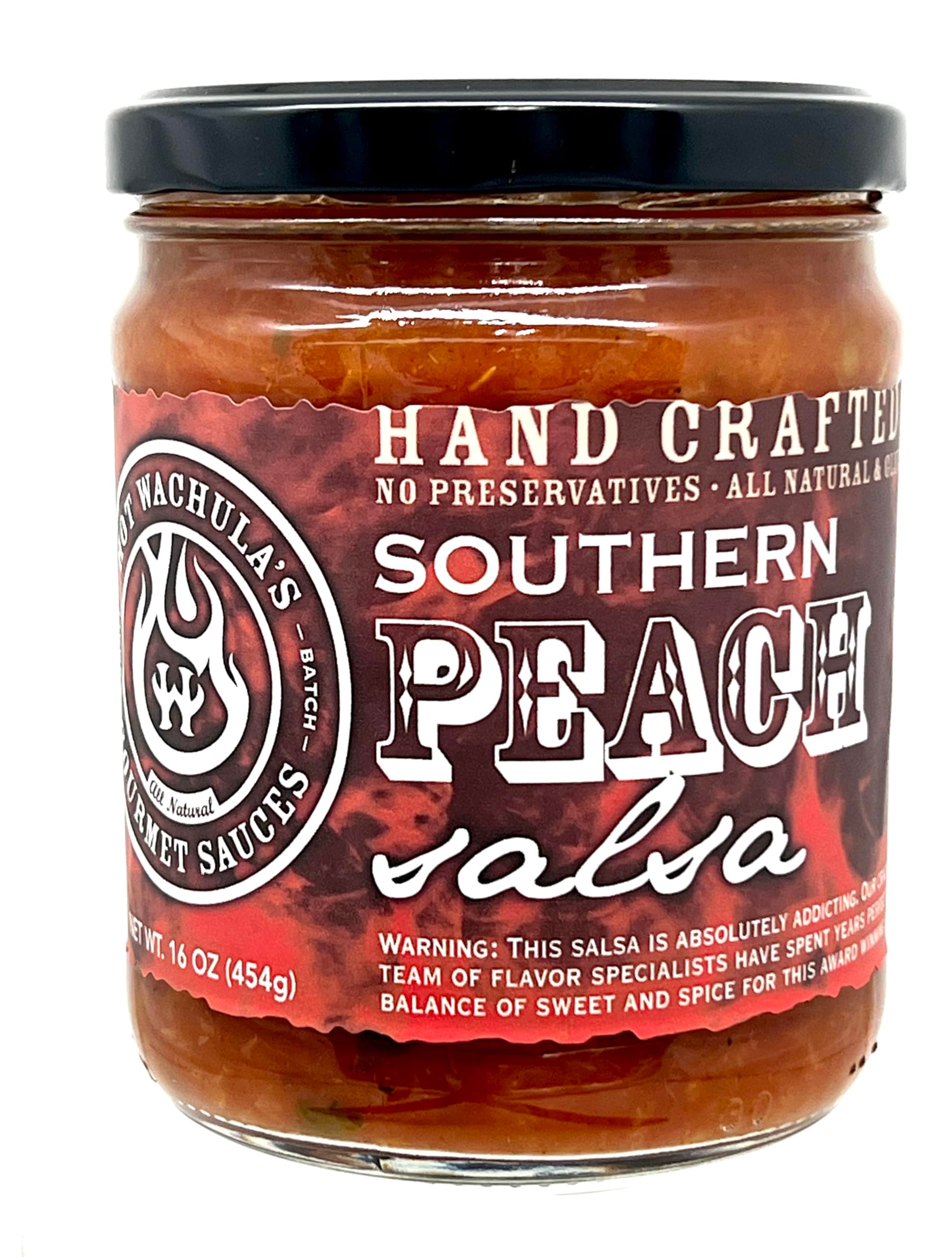 Hot Wachula's Southern Peach Salsa | Medium | Hand Crafted Small Batch Salsa | Made with Fresh All Natural Ingredients | Gluten Free | Low Sodium