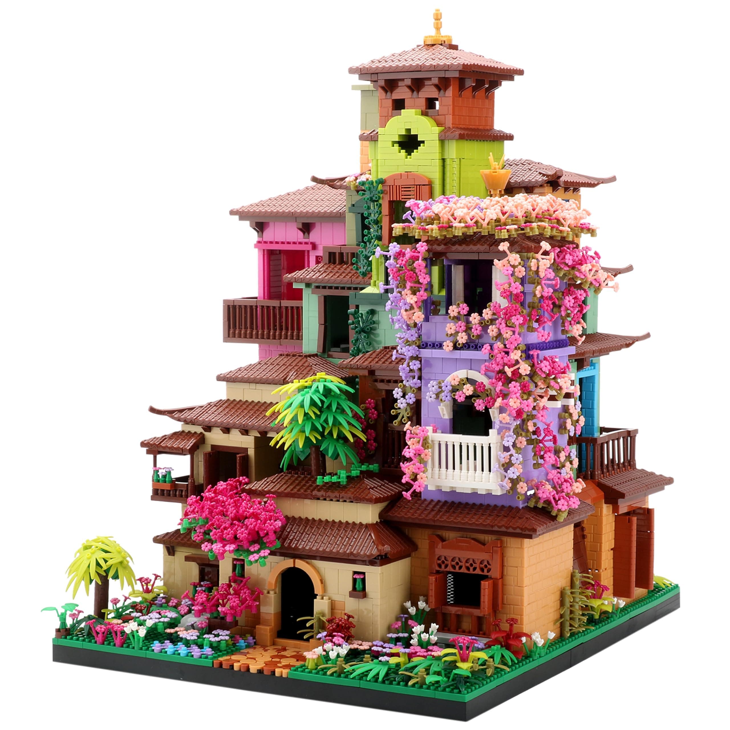 7080PCS Architecture Cherry Blossom Villa Tree House Micro Mini Bricks Building Blocks Set, Ideas Creative Collectible Models Presents for Adults
