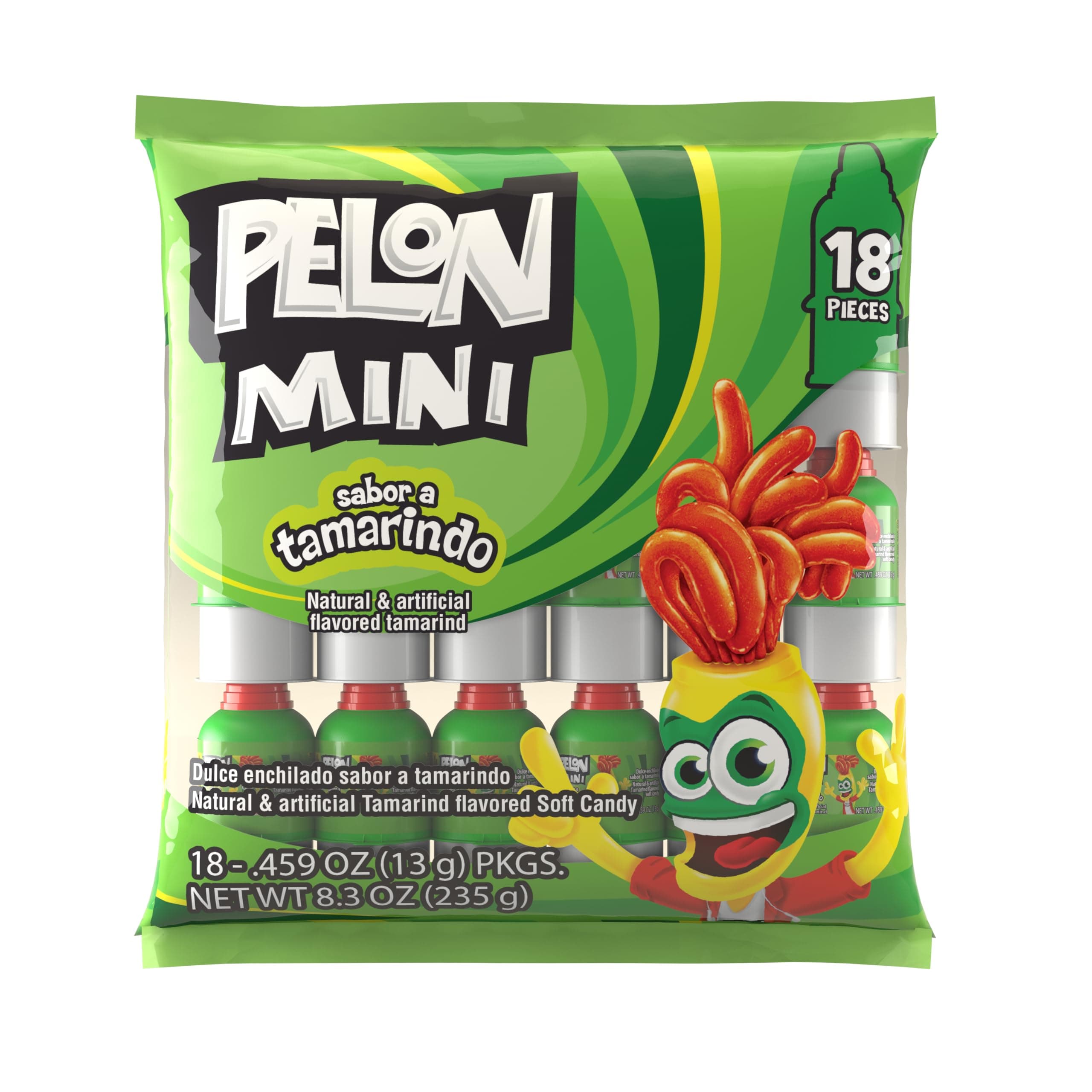 Pelon Pelo Rico Mini Tamarind Candy, 0.45 oz, 18 Count (Pack of 1)