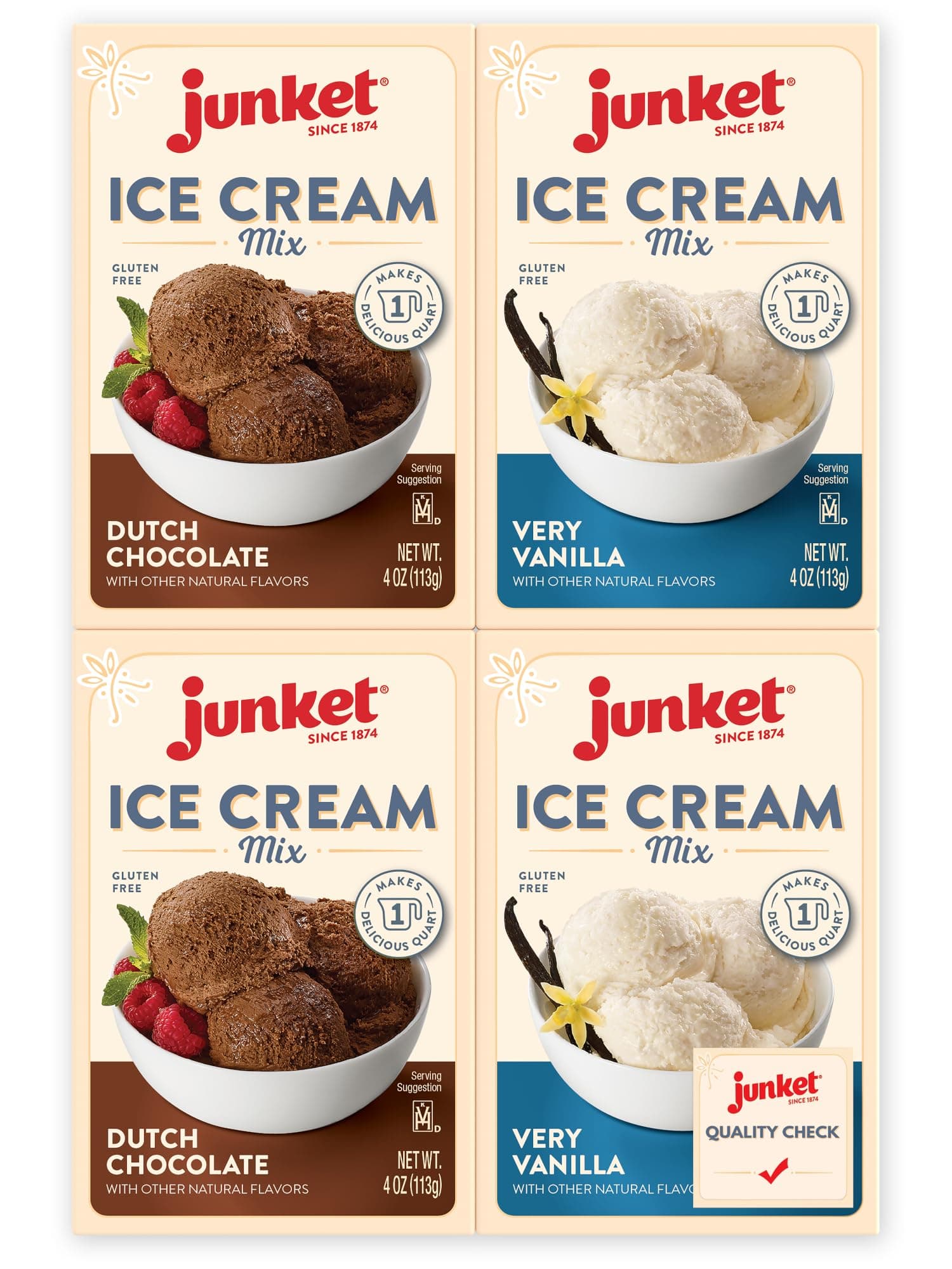 Ice Cream Mix Bundle - 2 Vanilla and 2 Chocolate (4 Total)