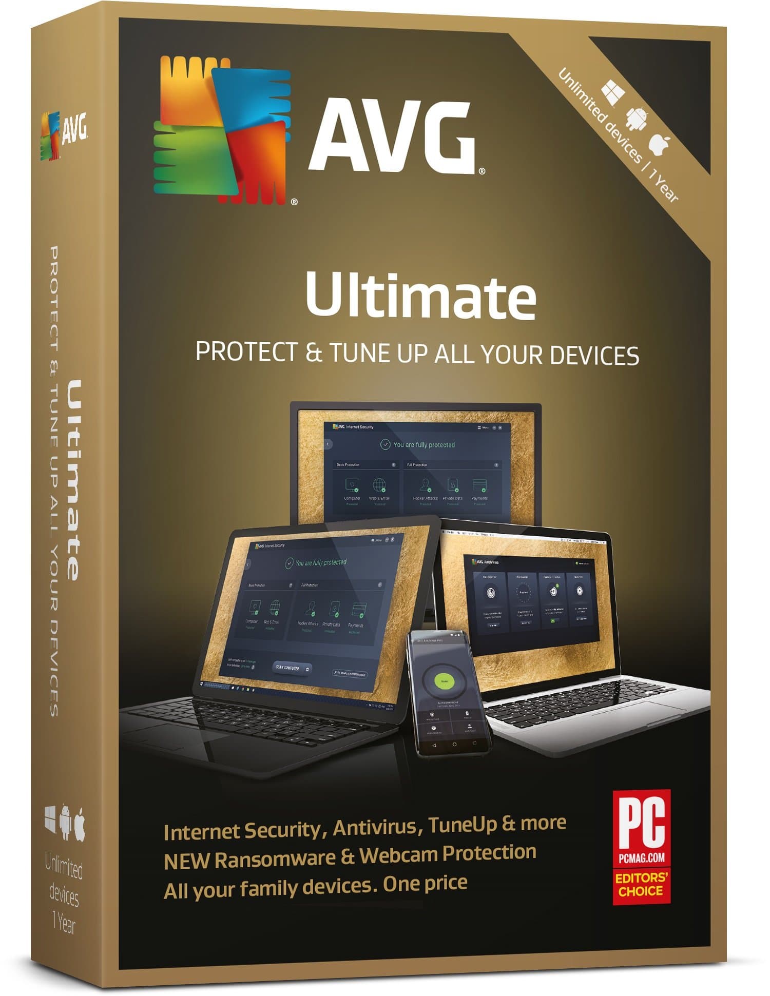 AVG Ultimate 2018 - 1 Year Unlimited Devices (PC/Mac/Android)