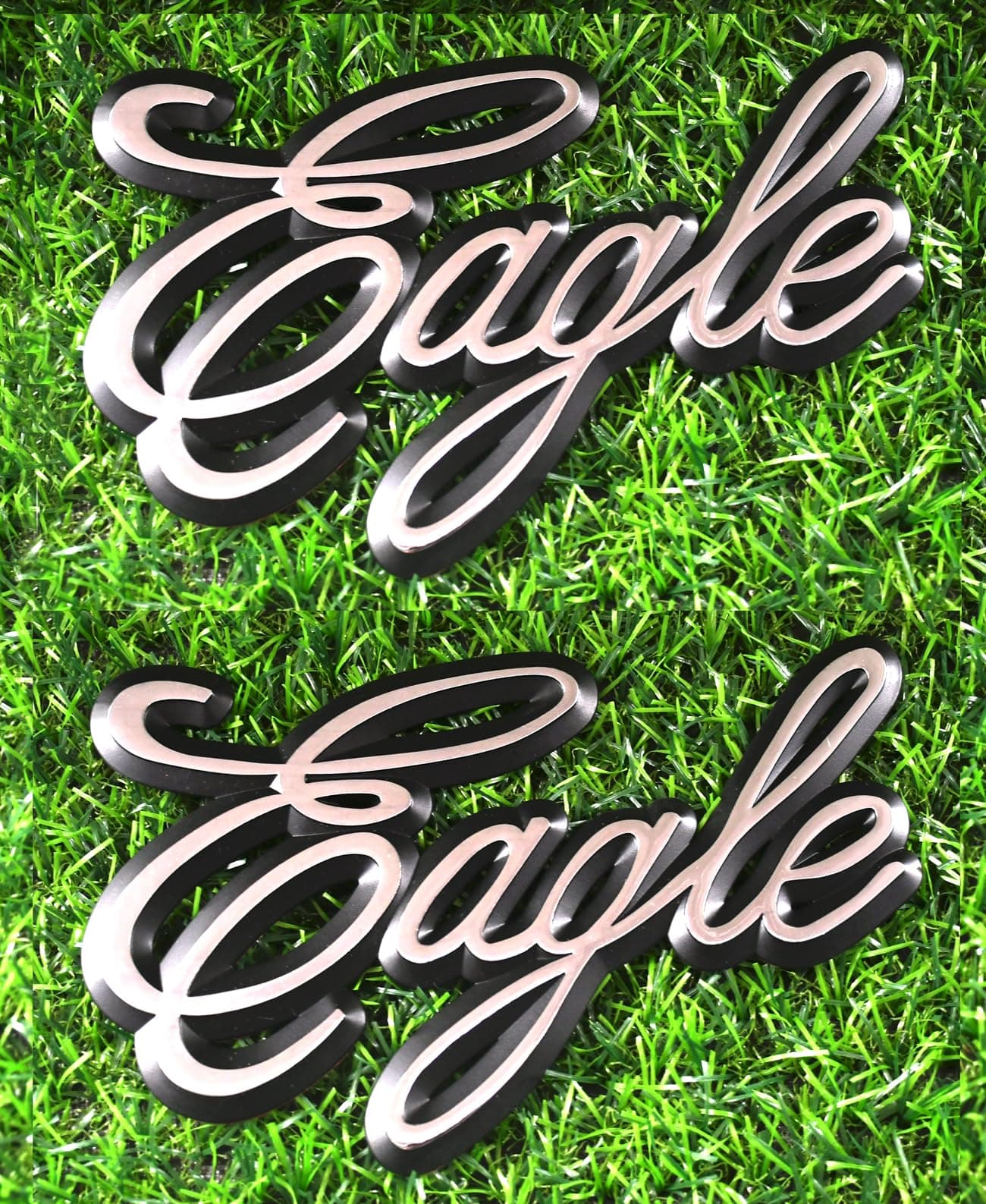 Pair Set Eagle Emblems 3D Badge Truck Decal Replacement for International 9400 Eagle Logo 3525293C1 (Chrome)