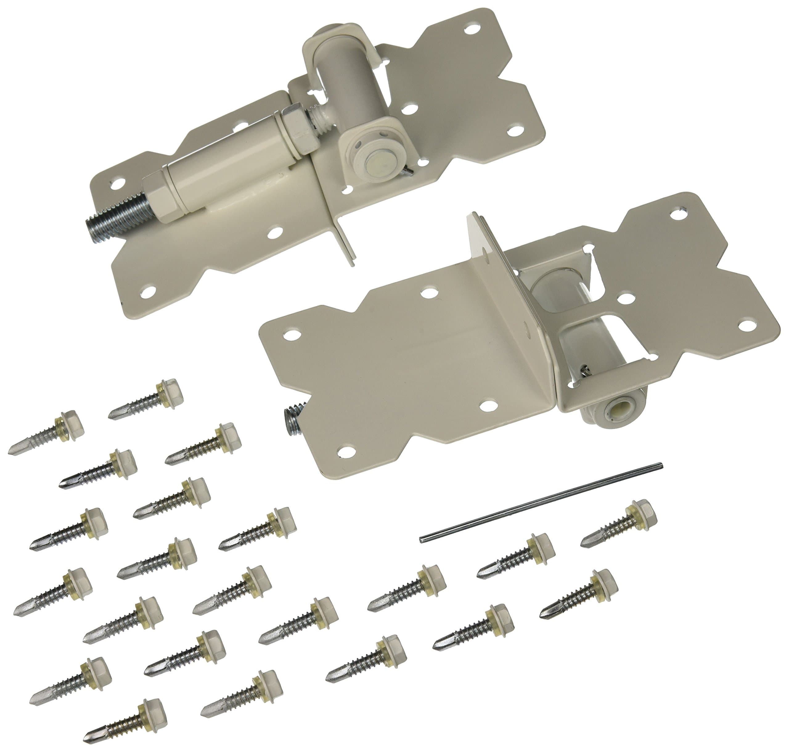 Self Closing Gate Hinge 2-Pack (White Finish) | The Best Set of Vinyl Fence Gate Hinges | Adjustable to Stop Gate Dragging | Heavy Duty White Gate Hinges For Vinyl Fences | In Business 20 Years! (White)