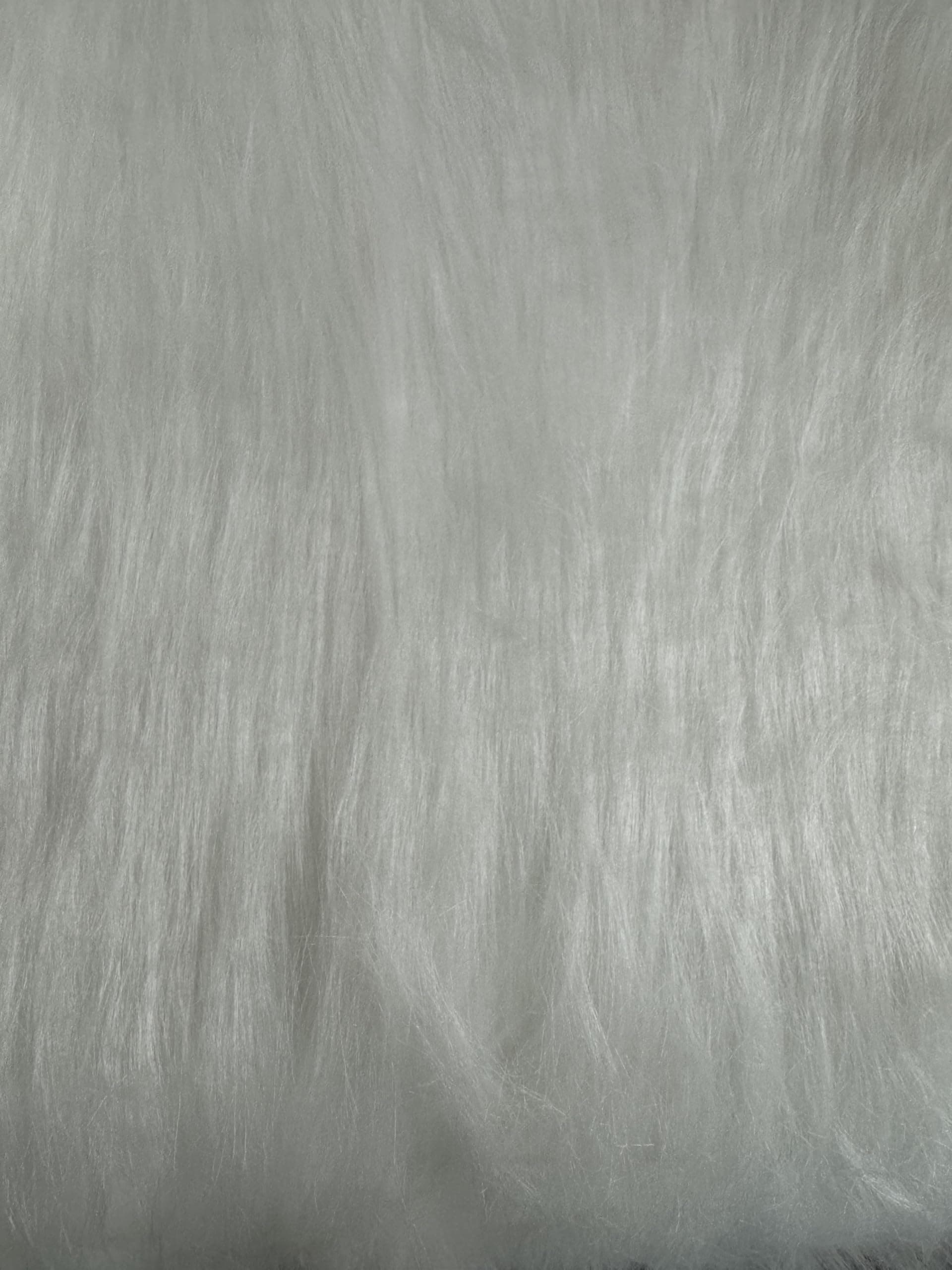 ロングパイルファンフェイクファー生地素材 - ブライトホワイト