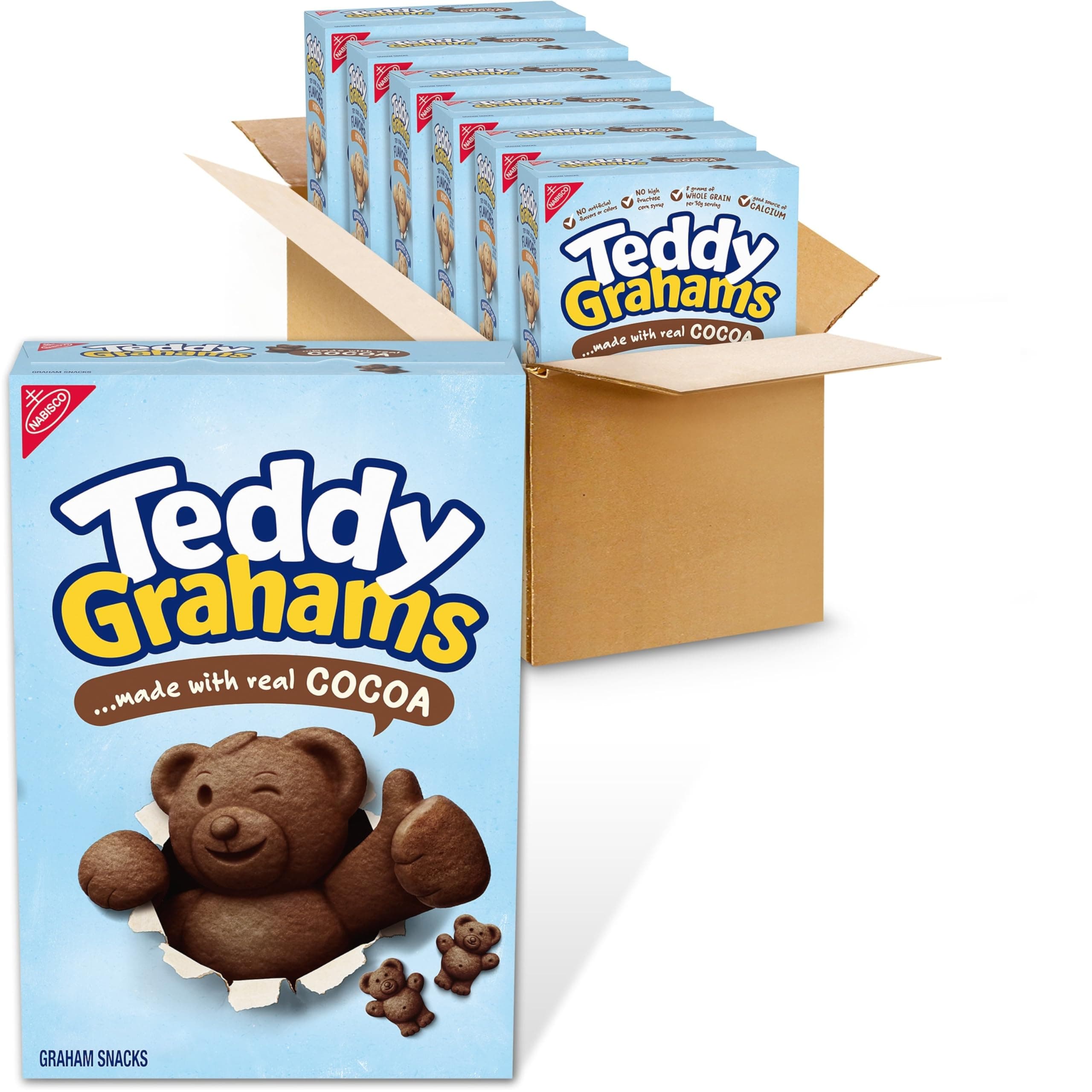 Teddy Grahams Crackers, (Chocolate, 10-Ounce Boxes, 6-Pack) by Teddy Grahams