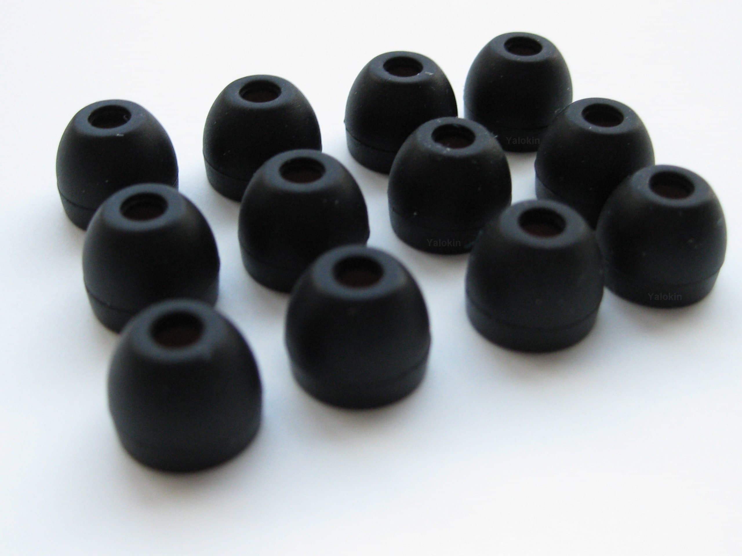 12 Black Silicone Replacement Earbuds Eartips Compatible with Philips Earphones (Sbchn060 Shn2500 Shn7500 Shs8000/00 She8000 She8001 She8500 She9500 She9501 She9600 She9650/27 She9700)