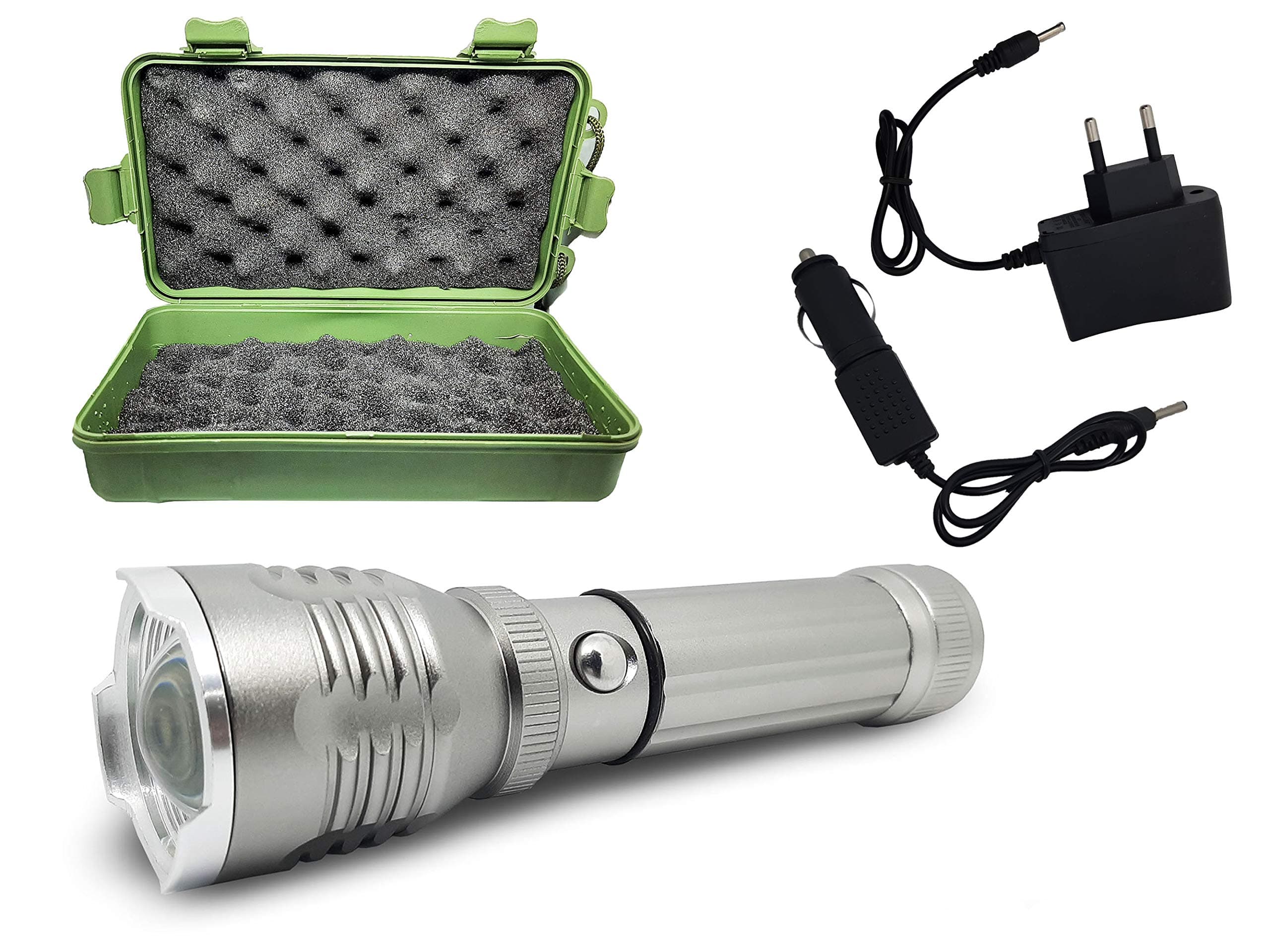 Texme MAX 9000Lumens 3 Mode High, Low, Blinking Long Range Cree Rechargeable Led Waterproof Flashlight Torch with Charging Cord and car Charger Include(Multi Color)