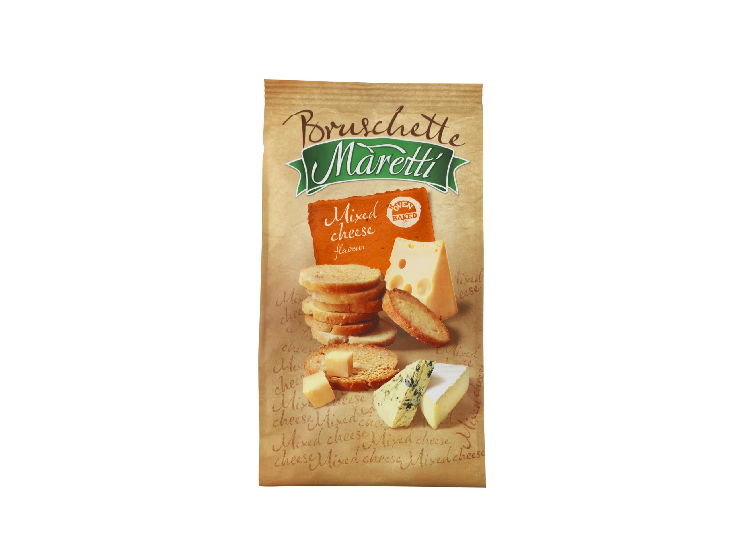 Maretti Bruschette Mixed Cheese Baked Bread Snack 70 g (Pack of 14)