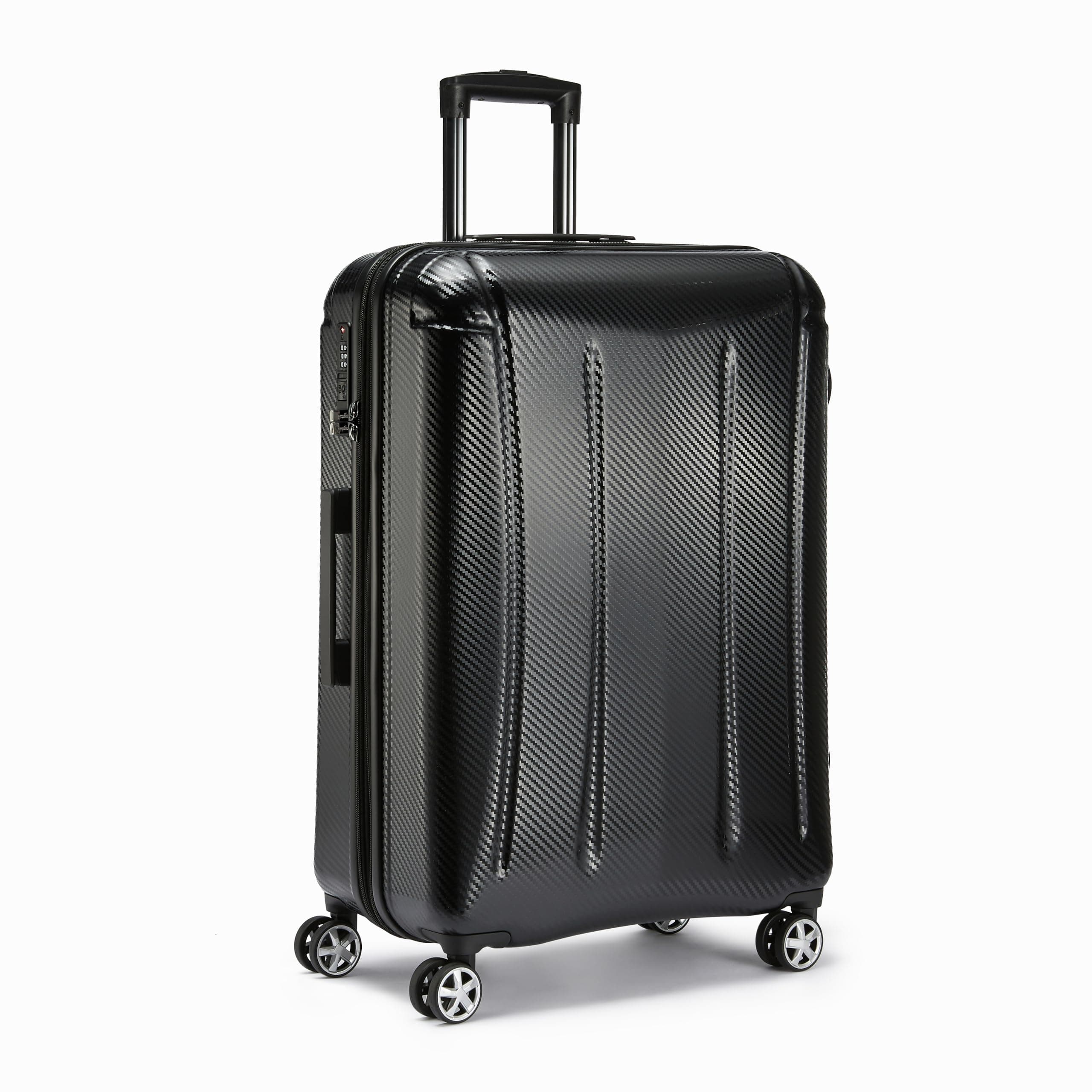 30-Inch Hardside Checked Spinner Luggage With TSA Lock, Lightweight Expandable Suitcase, Scratch-Resistant Surface, 8 Multi-directional Wheels, Black