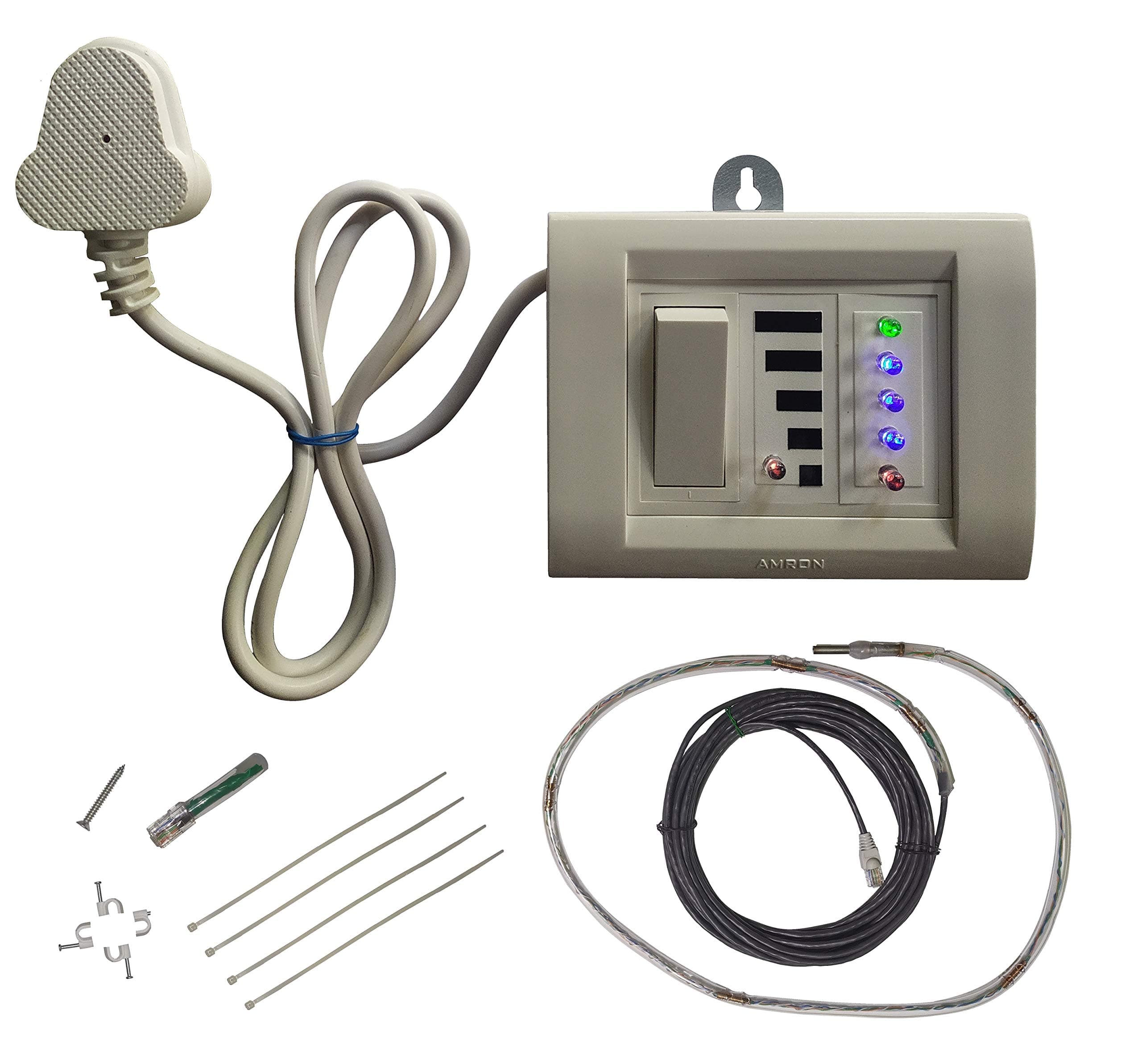 KhanMart Plastic 7 Water Level Indicator and Water Overflow Controlled Buzzer (White, 10 Meter)