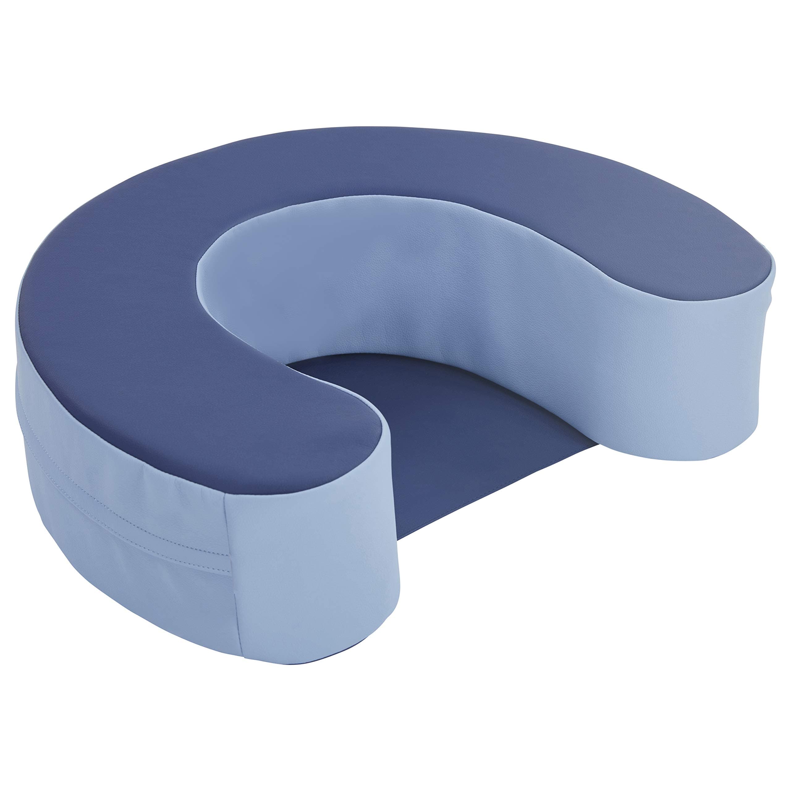 FDP SoftScape Sit and Support Ring for Babies and Infants Learn to Sit, Balance, Strengthen Muscles, Cushioned Foam Floor Seat with Non-Slip Bottom for Nursey, Playroom, Daycare - Navy/Powder Blue