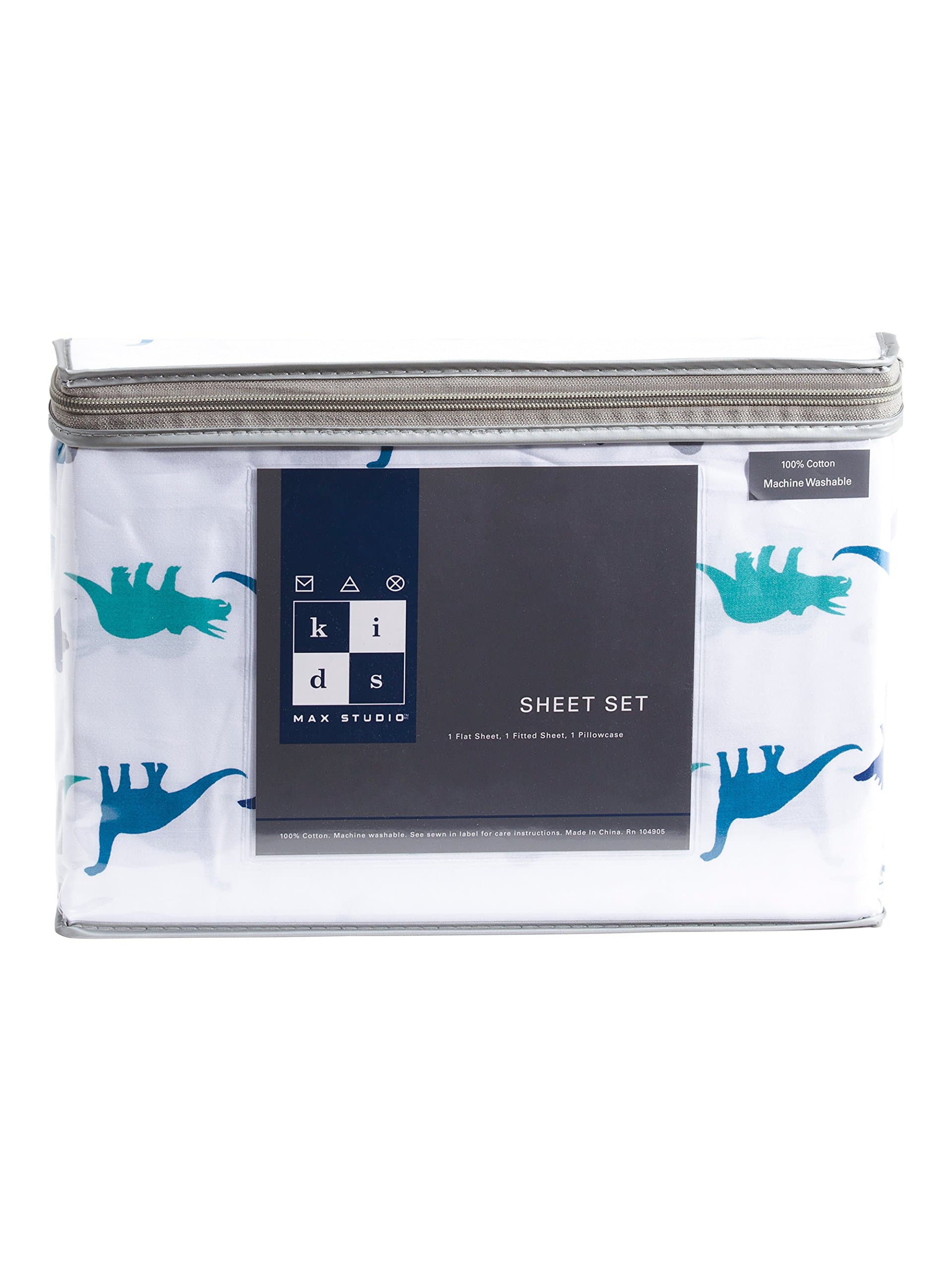 Max Studio Home Dinosaur Bedding Twin Full Sheet Set Dino Children Jurassic Bedroom Decor Toddler Triceratops T-Rex Stegosaurus Brachiosaurus Boys or Girls (Twin, Multi)