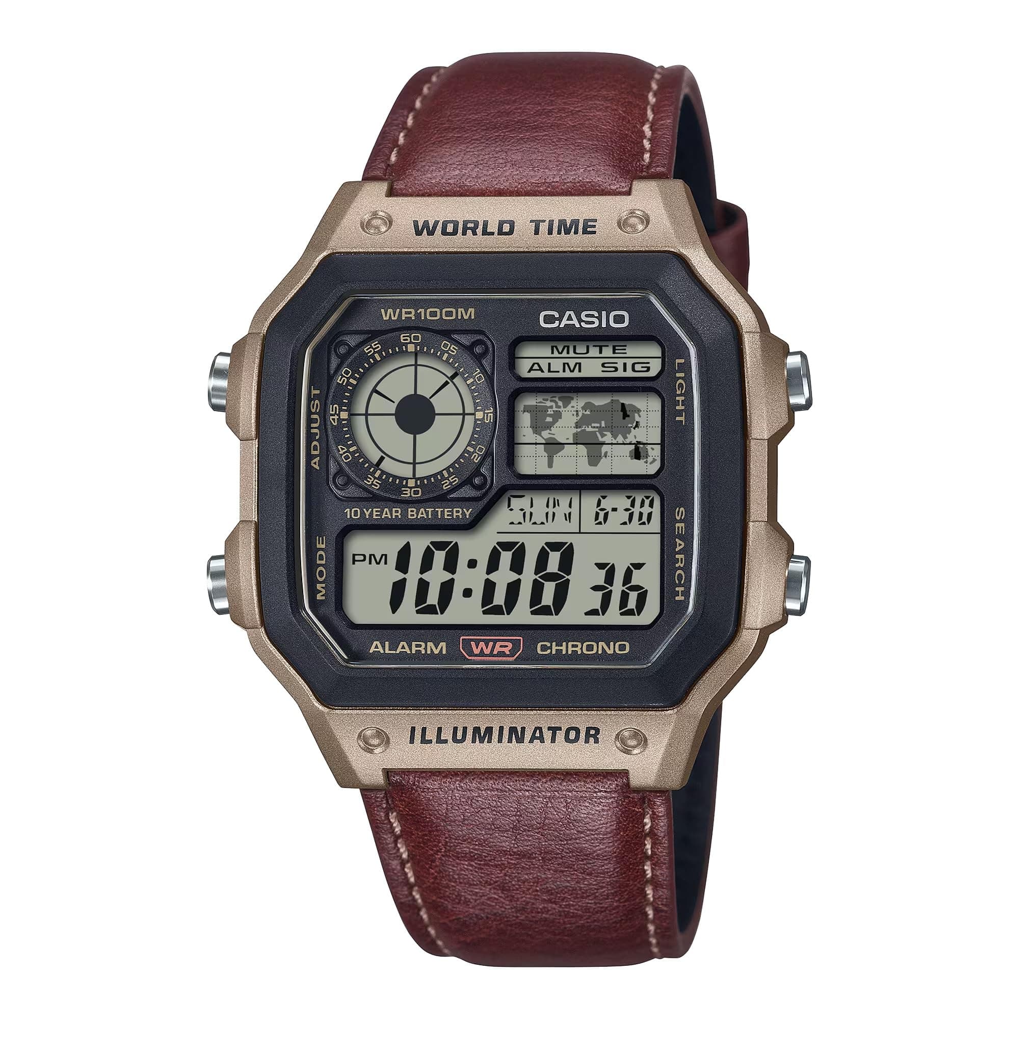 Casio Watch: Red AE-1200WHL-5AVDF