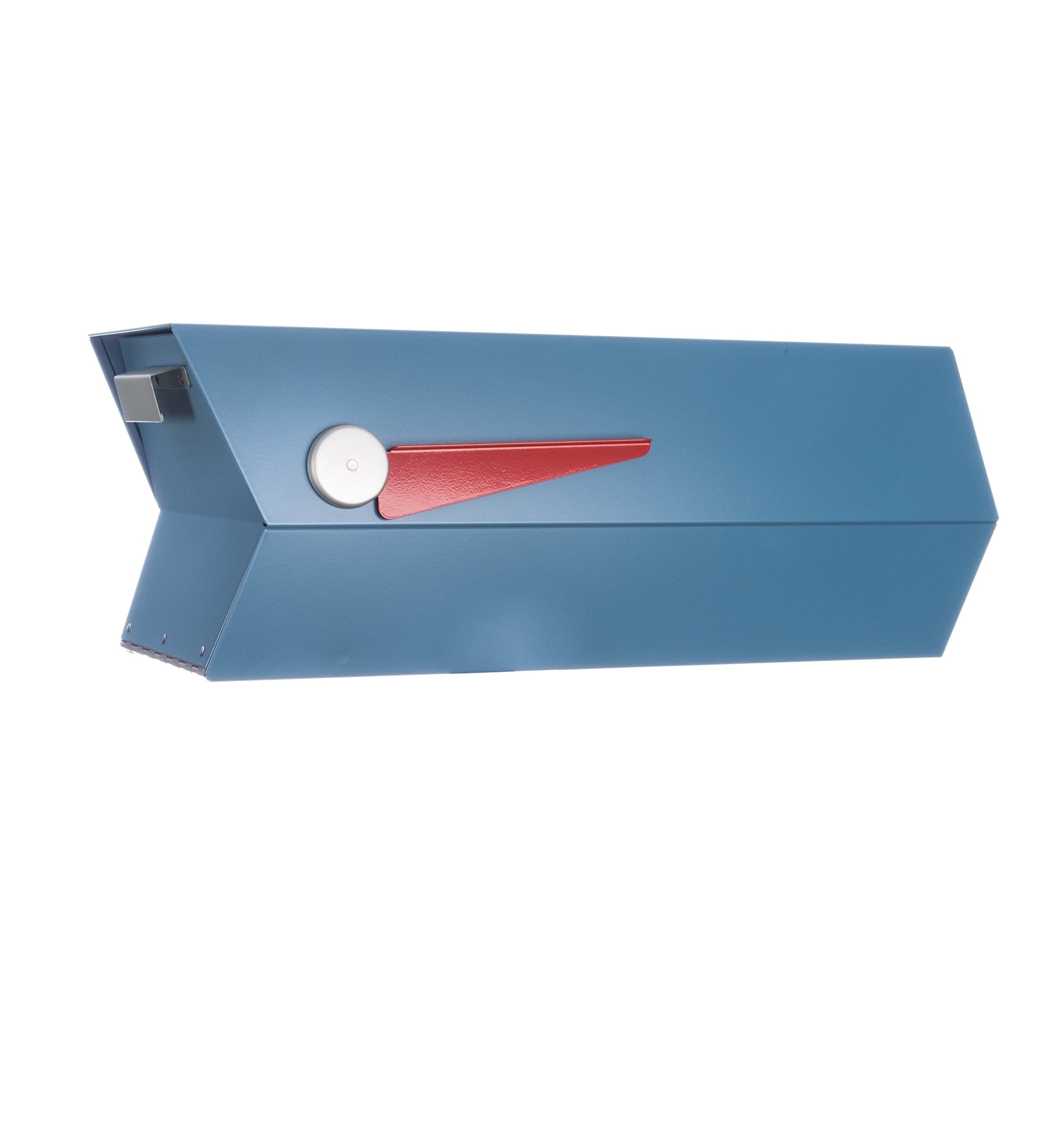modbox USA Mid-Century Modern Curbside Mailbox | Solid Color (Satin Blue)